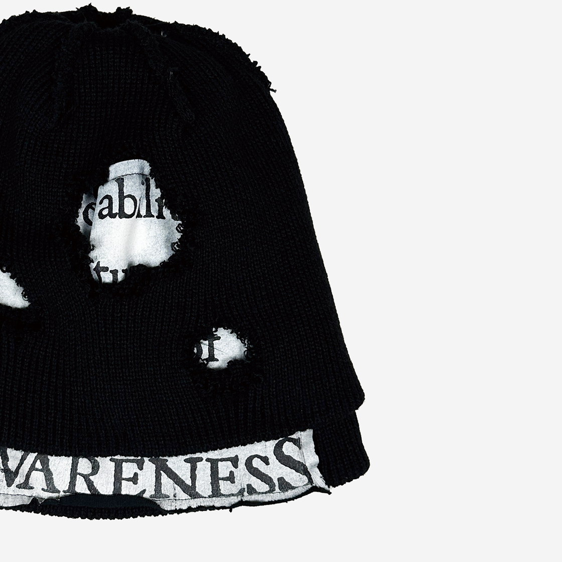 [KREAM 단독] 레저렉션13 레이어드 데미지 비니 블랙([KREAM 단독] Resurrection13 Layered damage beanie Black) - 3