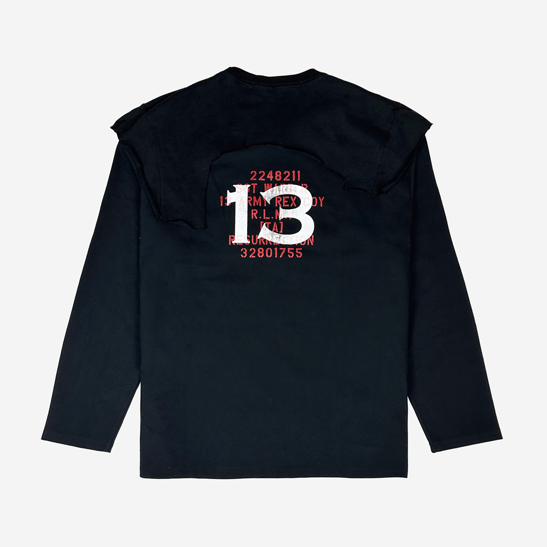 레저렉션13 레이어드 롱슬리브 블랙(Resurrection13 Layered LS T-Shirt Black) - 2