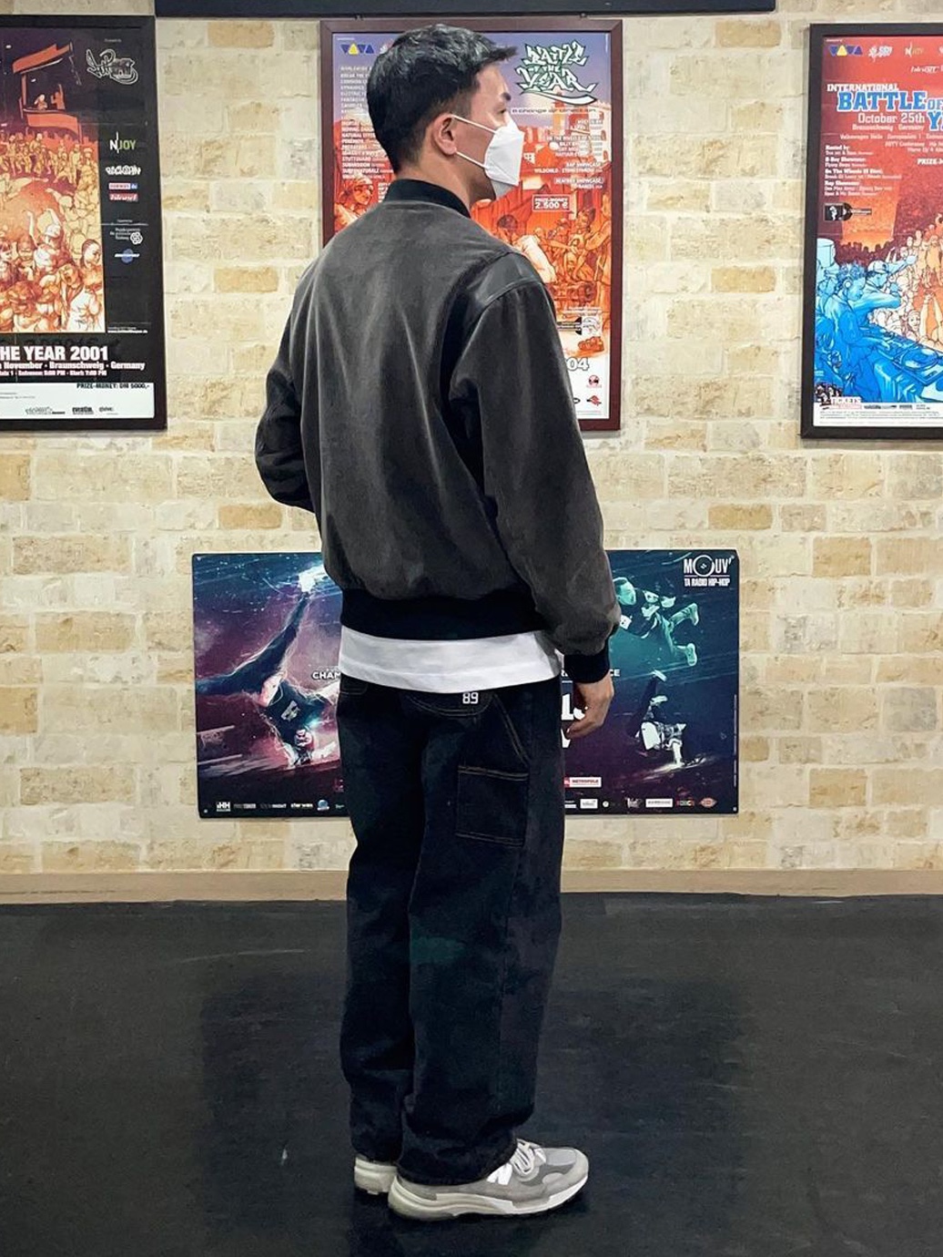 QT8 Garments TL Denim Carpenter Pant Black, New Balance 992 Made in USA Grey - D Standard 착용 스타일