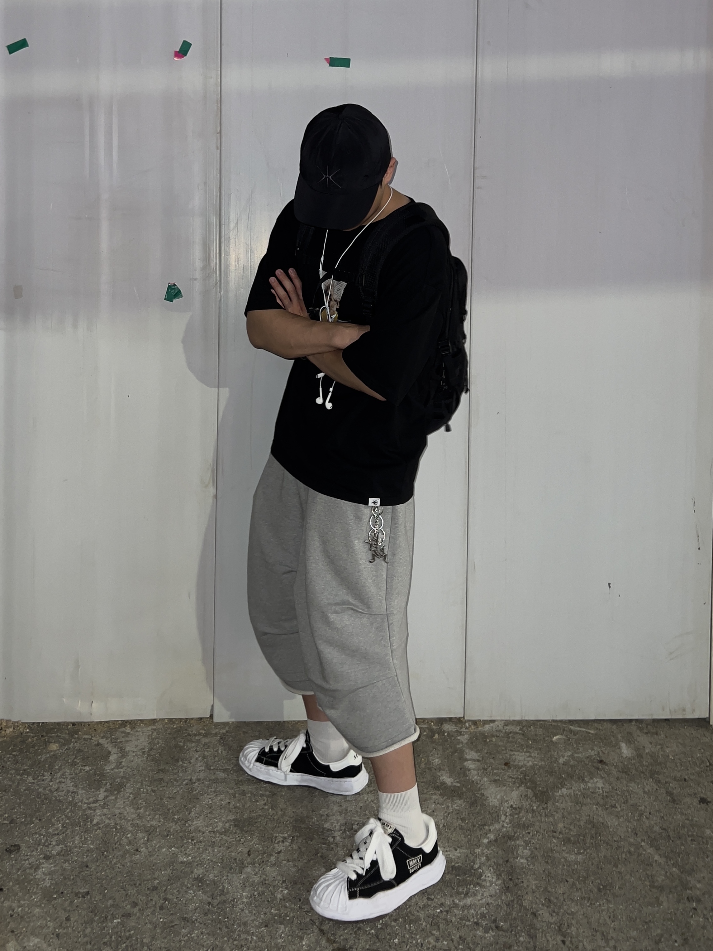 Maison Mihara Yasuhiro Blakey OG Sole Canvas Low-top Sneakers Black White 착용 스타일