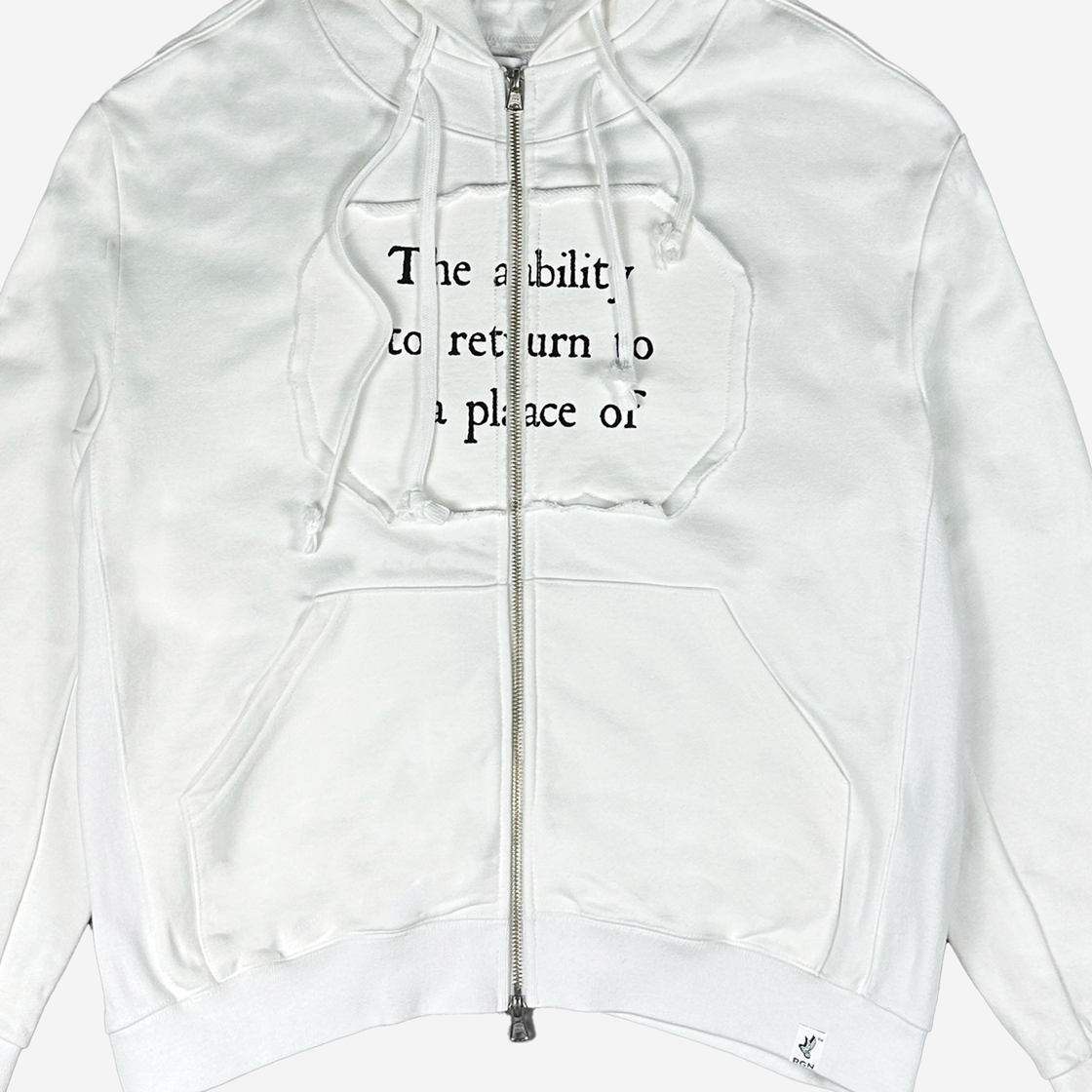 레저렉션13 패치워크 투웨이 집업 후드 화이트(Resurrection13 Patch Work 2Way Zip Up Hoodie White) - 3