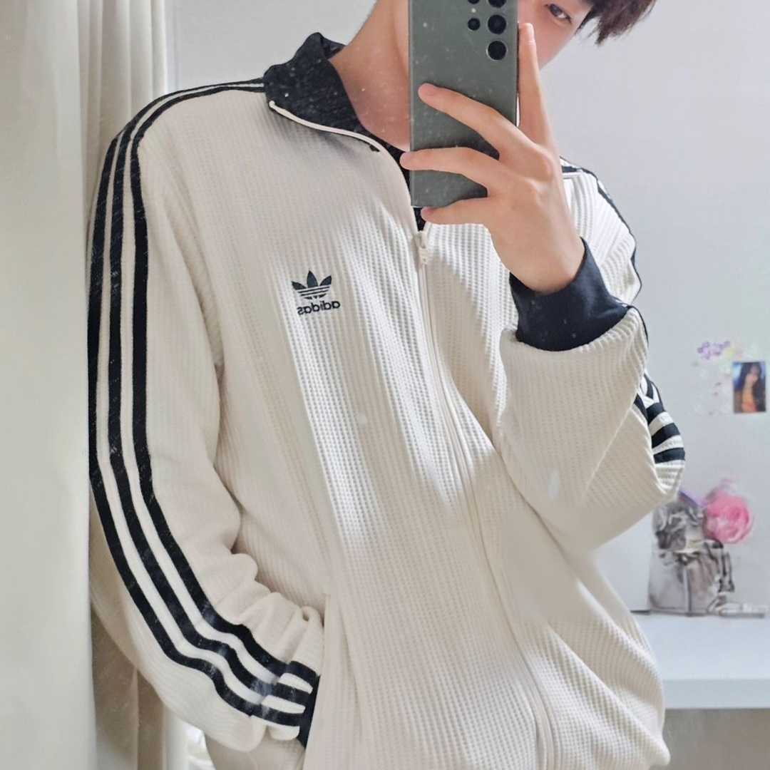 Adidas Waffle Beckenbauer Track Top Wonder White - KR Sizing 착용 스타일
