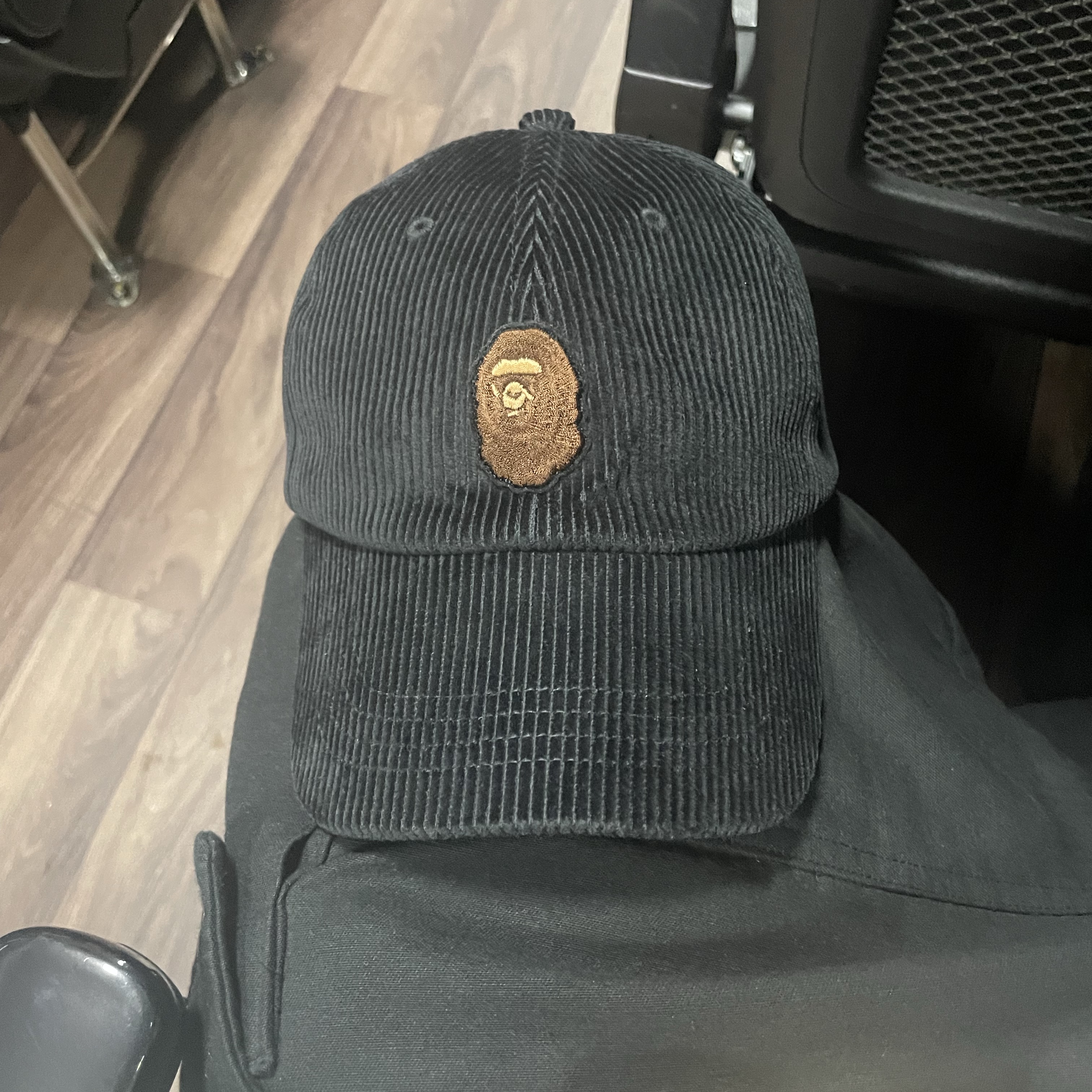 BAPE Ape Head Corduroy Cap Black 착용 스타일