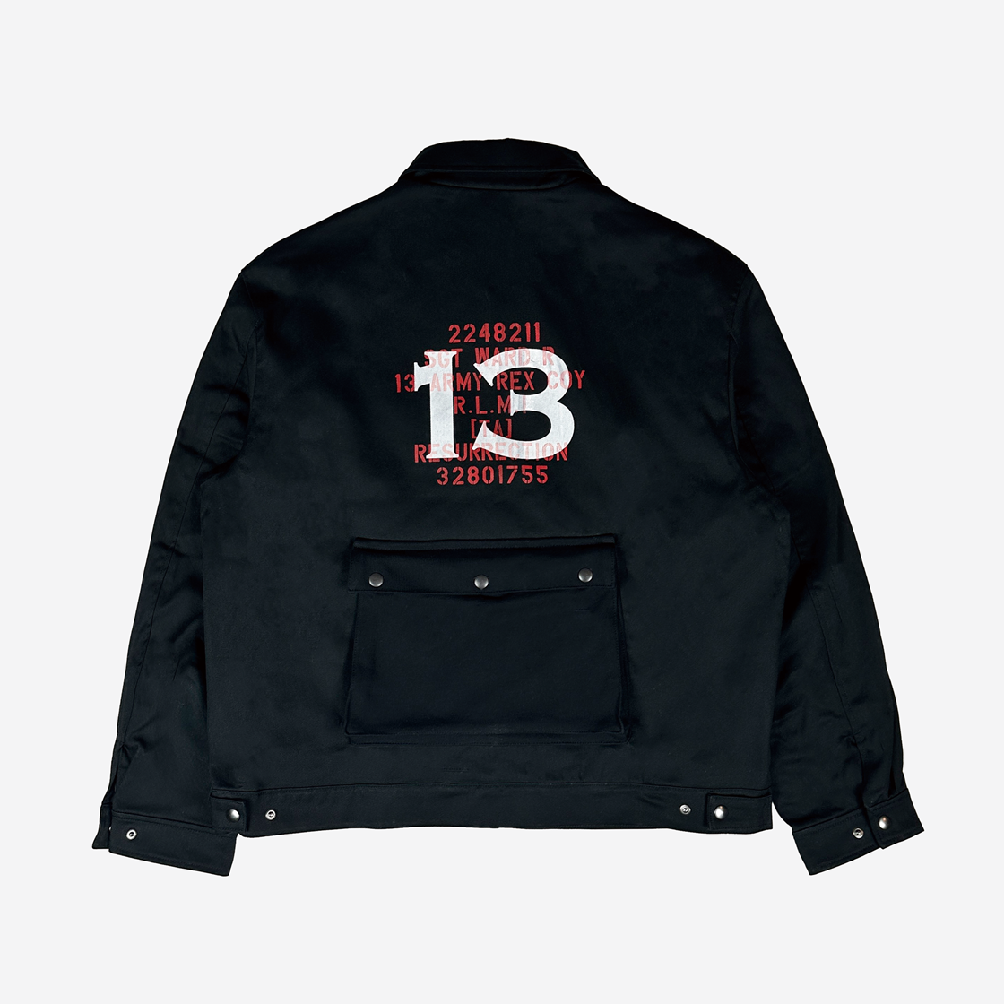 레저렉션13 백 포켓 집업 워크 자켓 블랙(Resurrection13 Back Pocket Zip Up Work Jaket Black) - 2