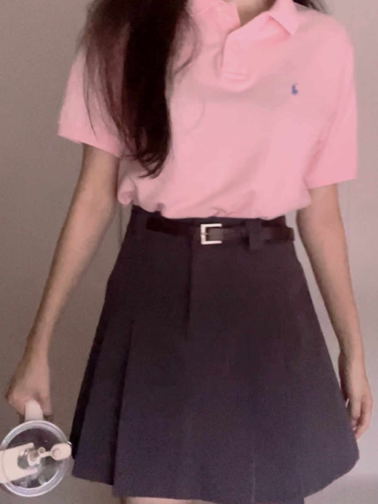(W) J.Lindeberg Hailey Polo Cherry Blossom, Stanley The Quencher H2.0 FlowState Tumbler 1.18L Pink Dusk 착용 스타일 - 3
