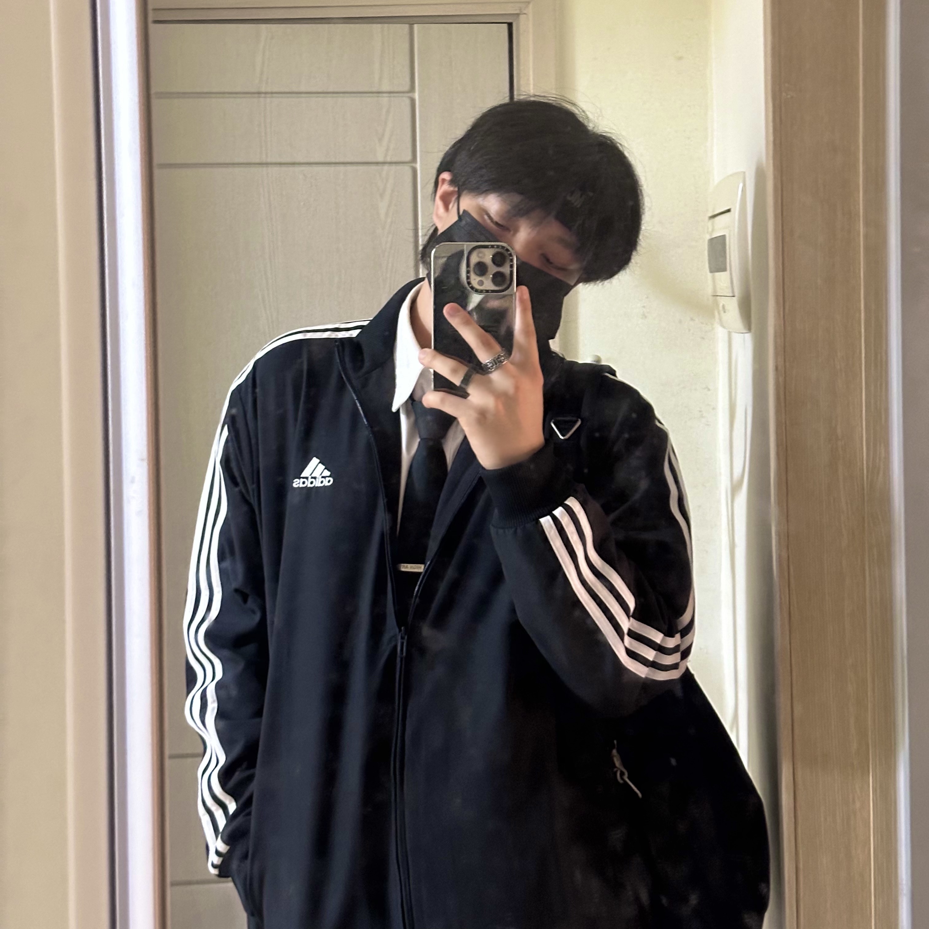 Adidas 3-Stripes Woven Track Suit Black - KR Sizing 착용 스타일