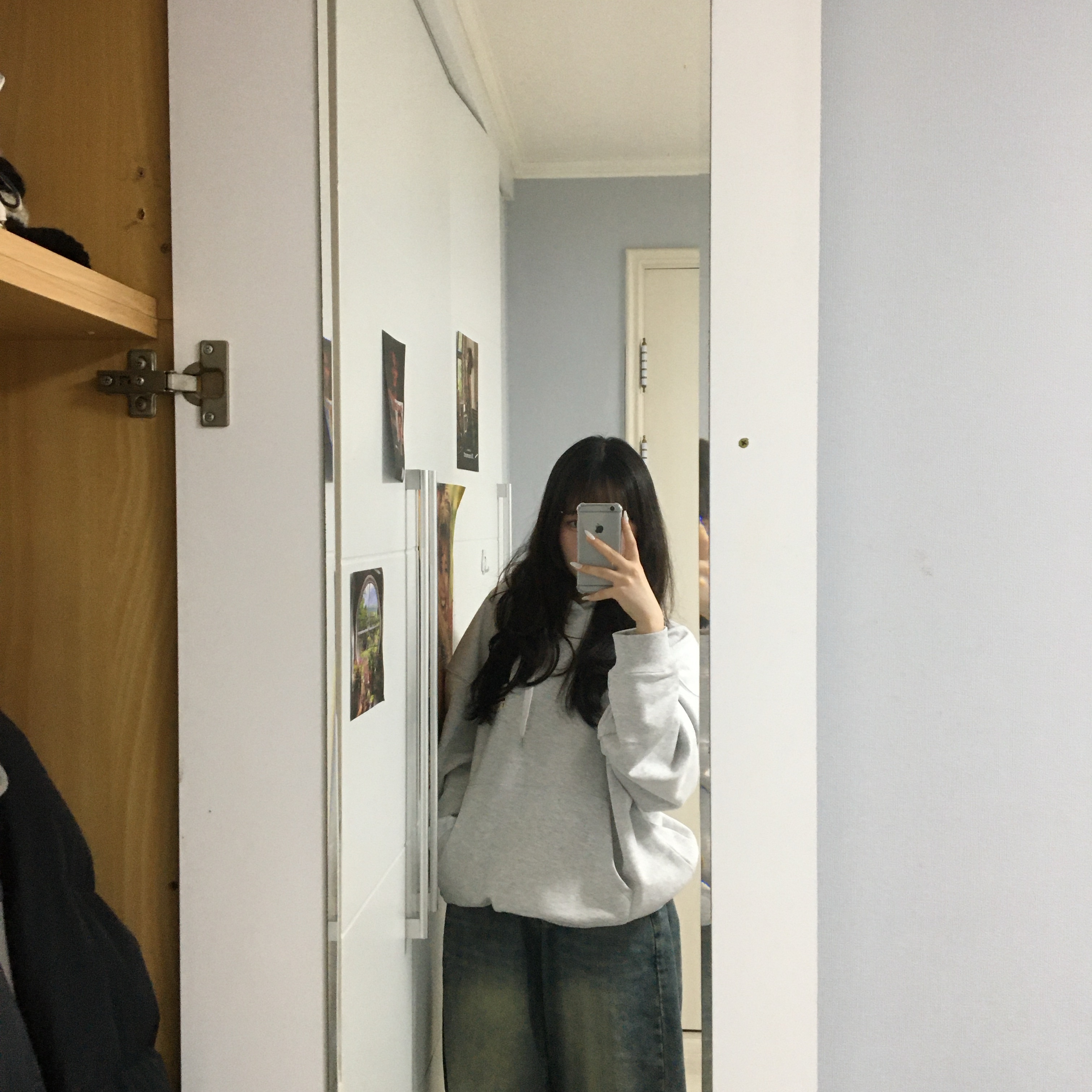 True Religion Old Glory MK2 Hoodie Melange Grey 착용 스타일 - 2