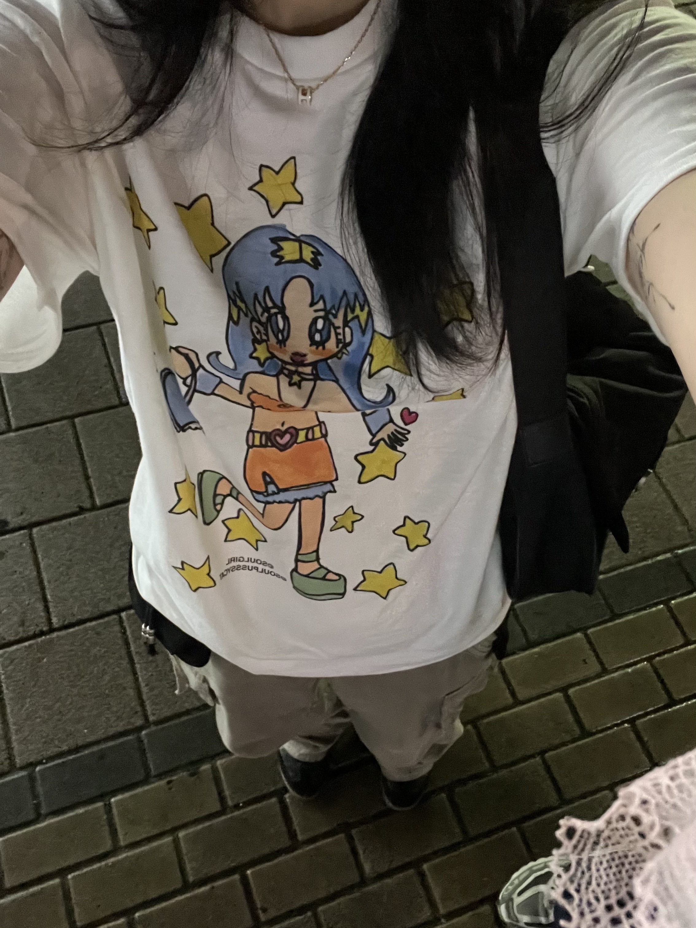 Soulpussycat Soulgirl T-Shirt No. 2 White 착용 스타일
