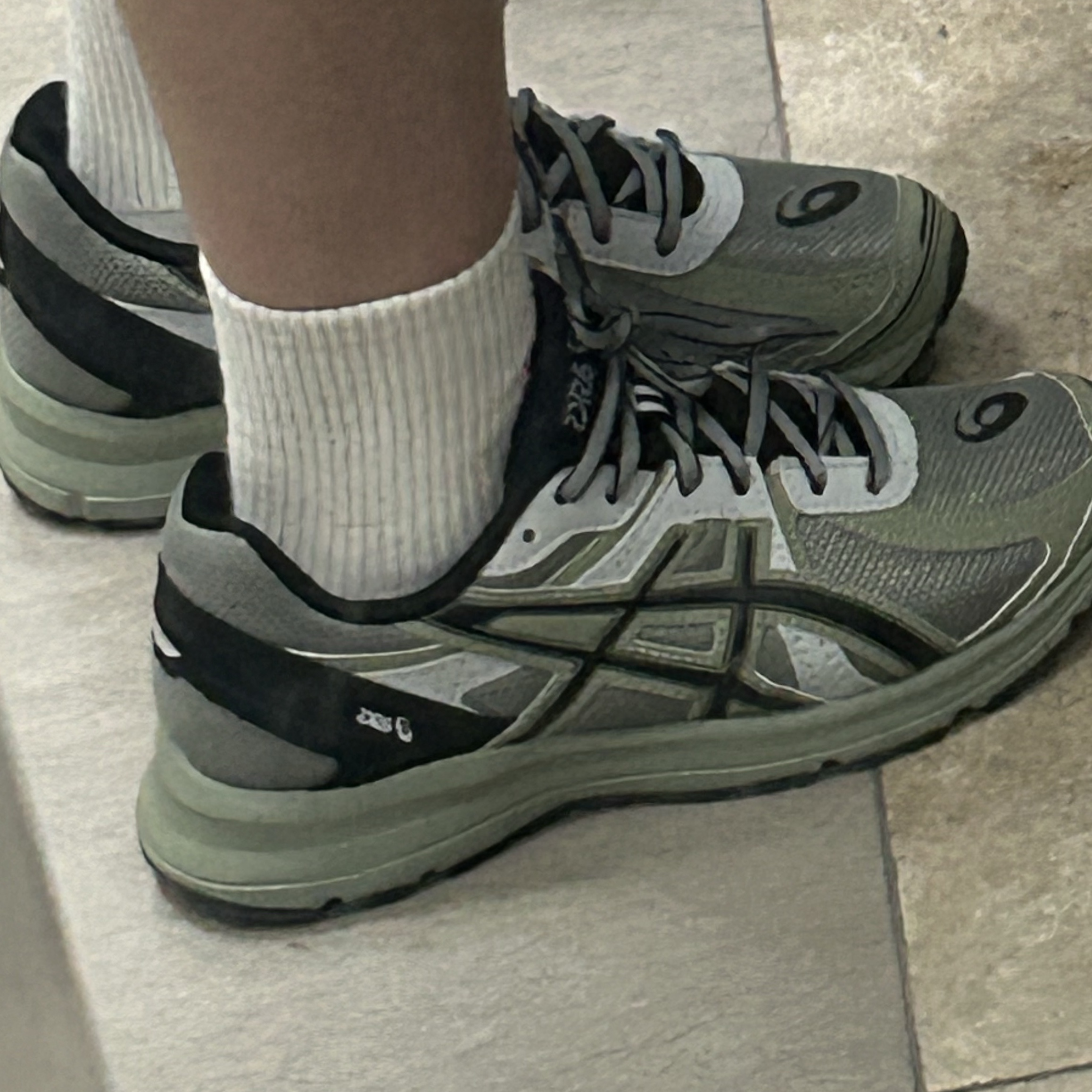 Asics Jog 100 S Sheet Rock - 2E Wide 착용 스타일