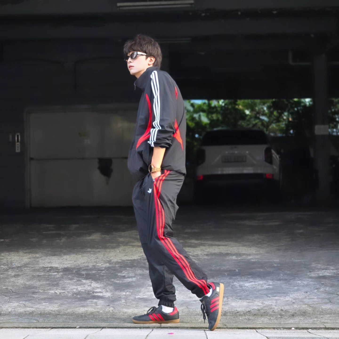 Adidas Archive Track Top Black - KR Sizing, Samsung Galaxy Watch6 44mm LTE Silver (Korean Ver.) 착용 스타일 - 6