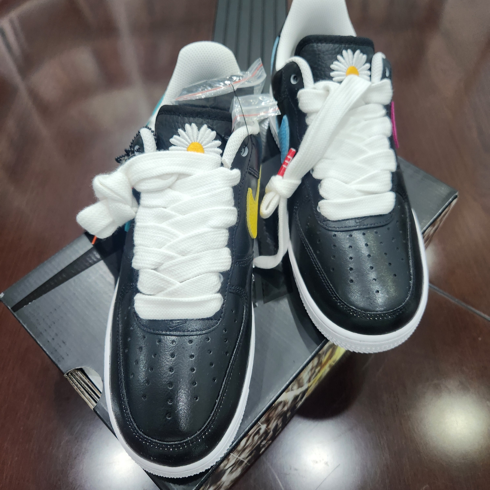 Nike x Peaceminusone Air Force 1 Low Para-Noise 3.0 Black and Multicolor 착용 스타일 - 8