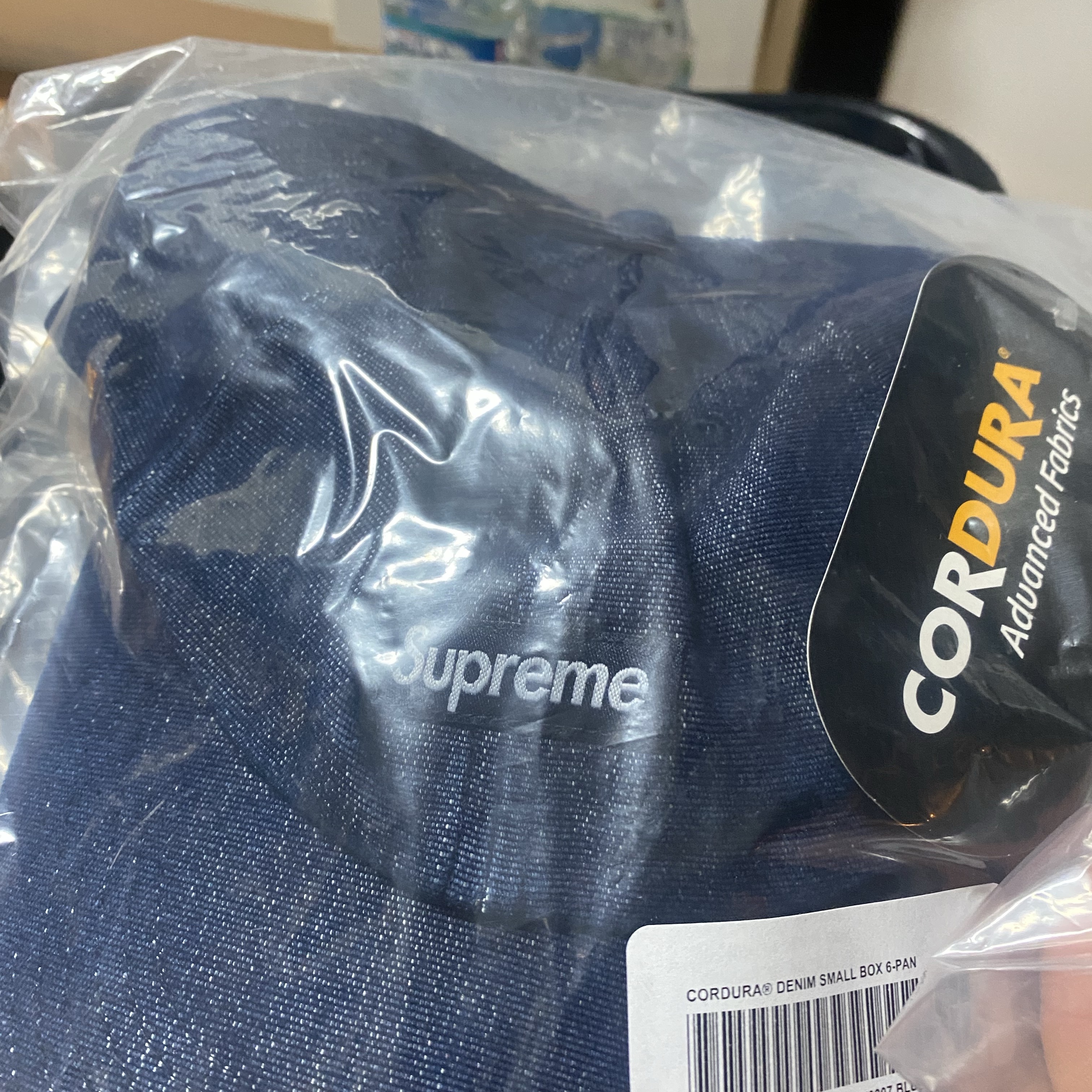 Supreme Cordura Denim Small Box 6-Panel Blue - 24SS 착용 스타일