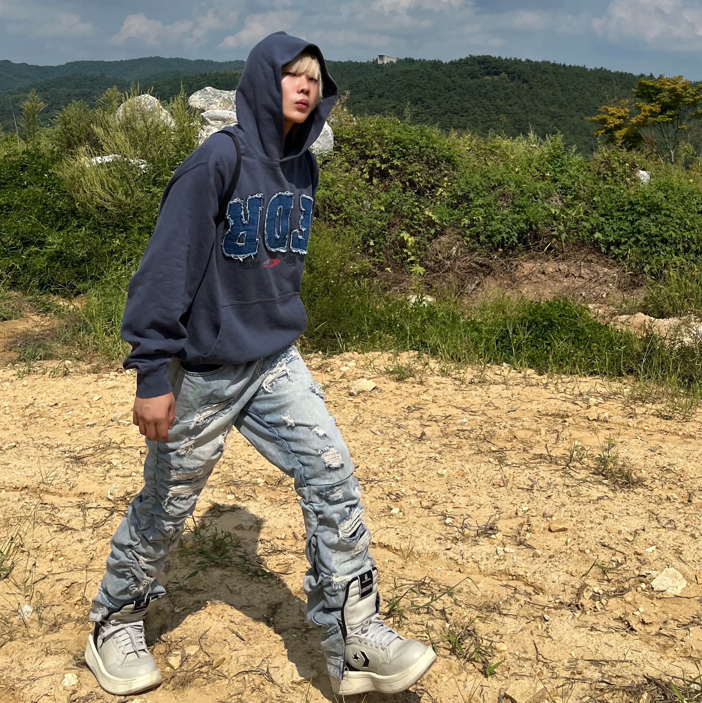 Converse x Drkshdw Turbowpn Pelican 착용 스타일 - 4