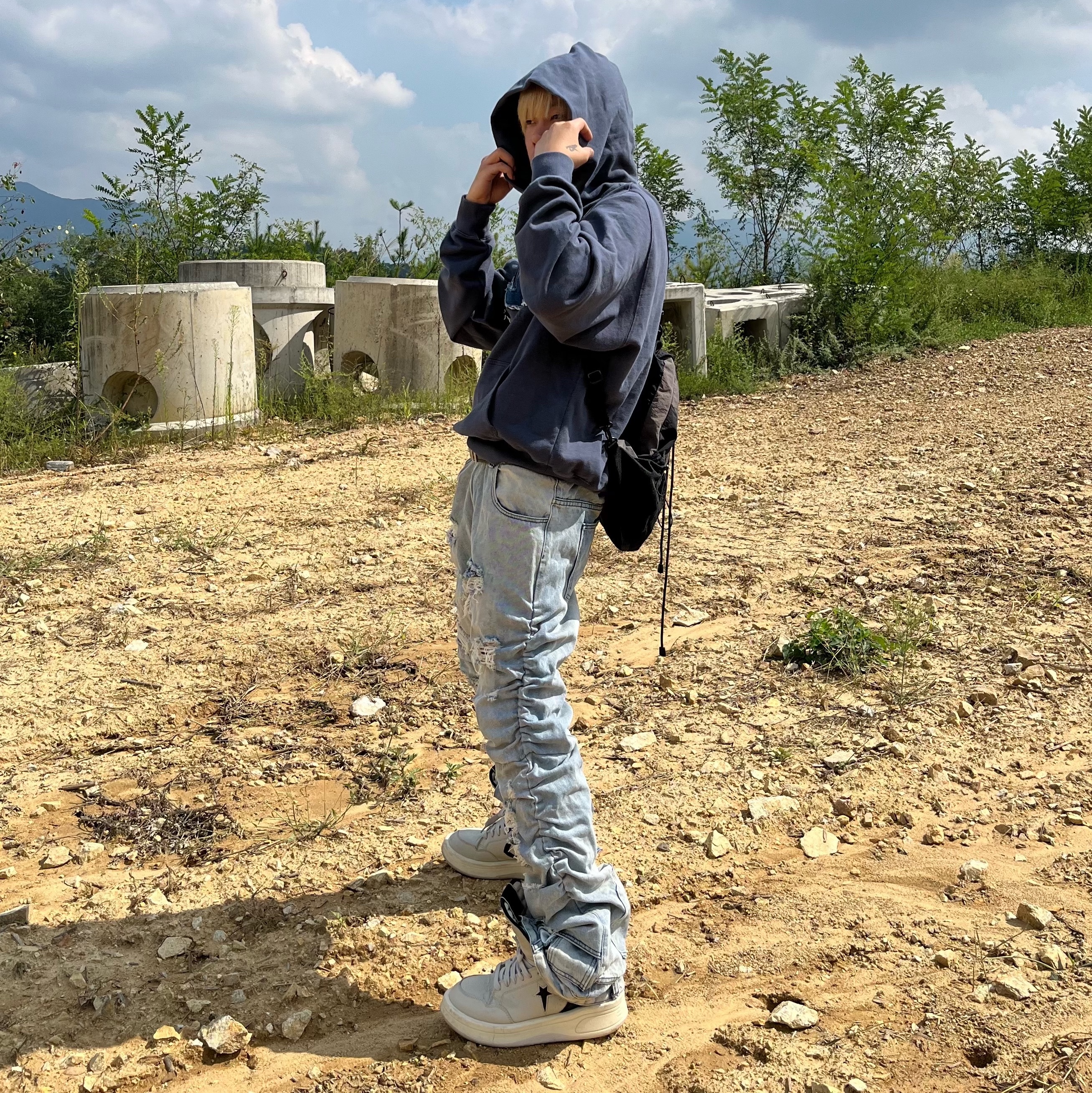 Converse x Drkshdw Turbowpn Pelican 착용 스타일 - 2