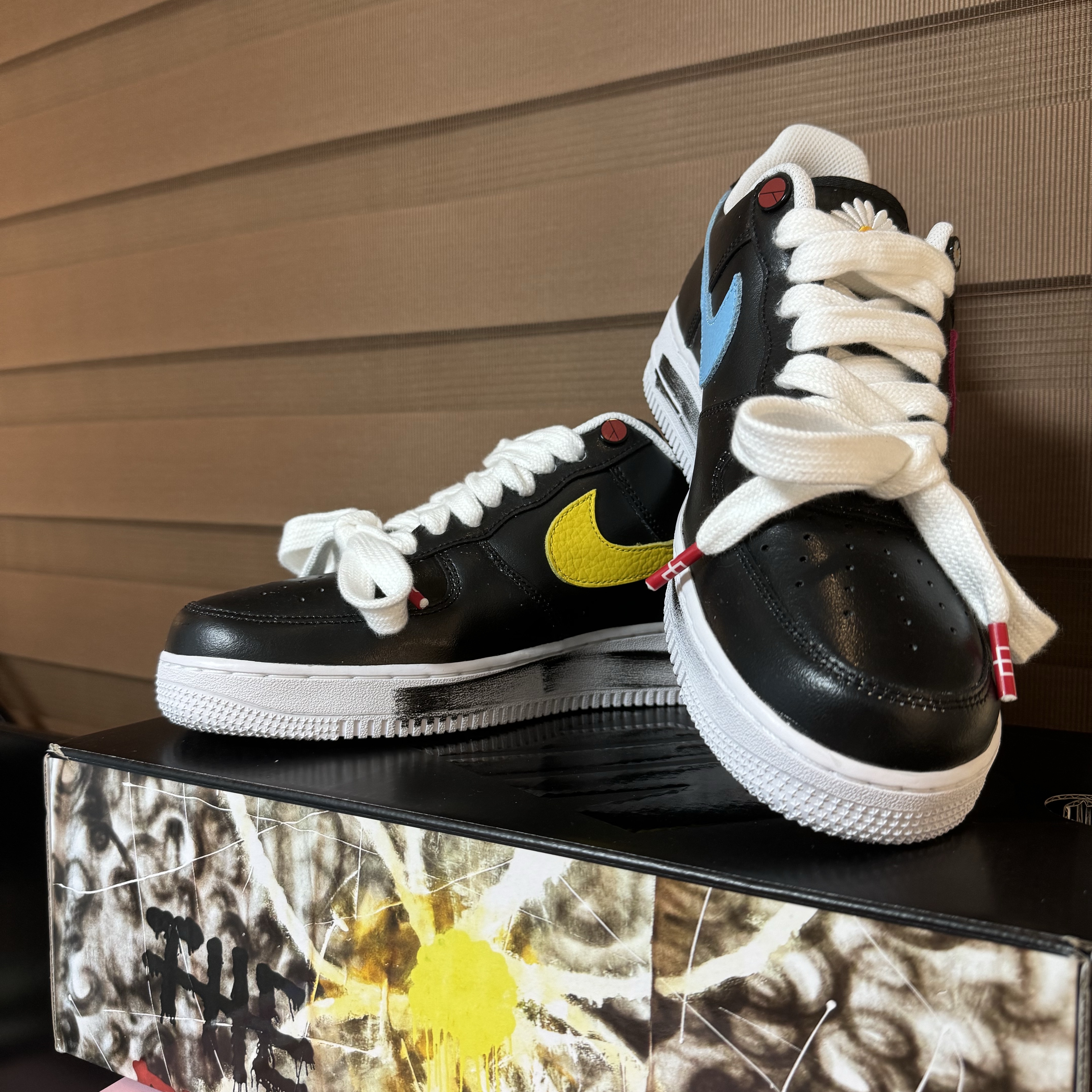 Nike x Peaceminusone Air Force 1 Low Para-Noise 3.0 Black and Multicolor 착용 스타일
