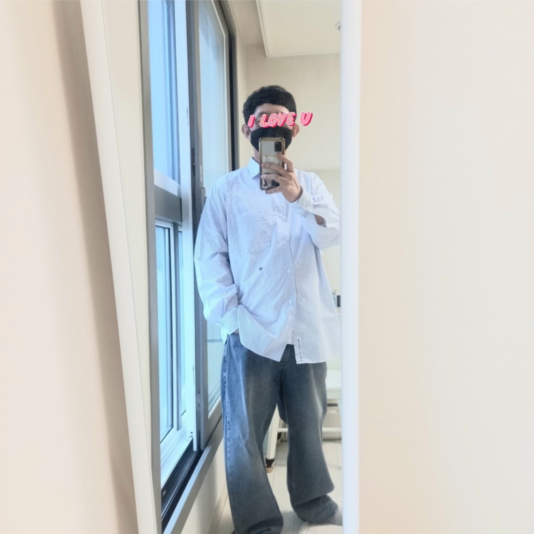 (W) Celine Triomphe Baseball Cap in Cotton Black, Nanamica Button Down Stripe Wind Shirt Sax 착용 스타일 - 5