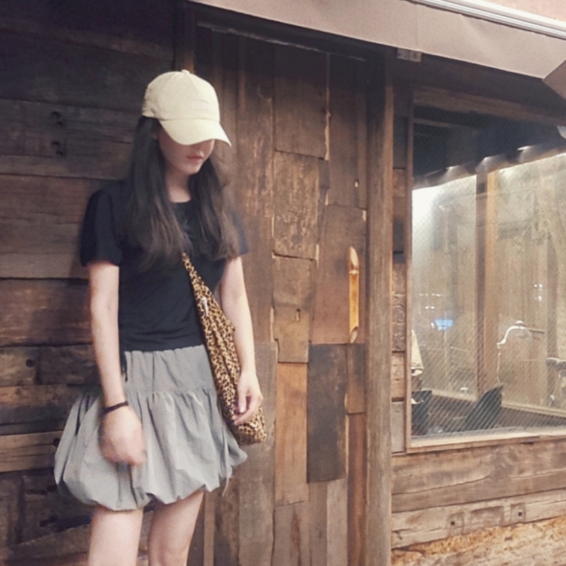 Emis New Logo Pigment Ball Cap Lime, Emis Leopard Corduroy Eco Bag Beige 착용 스타일 - 2