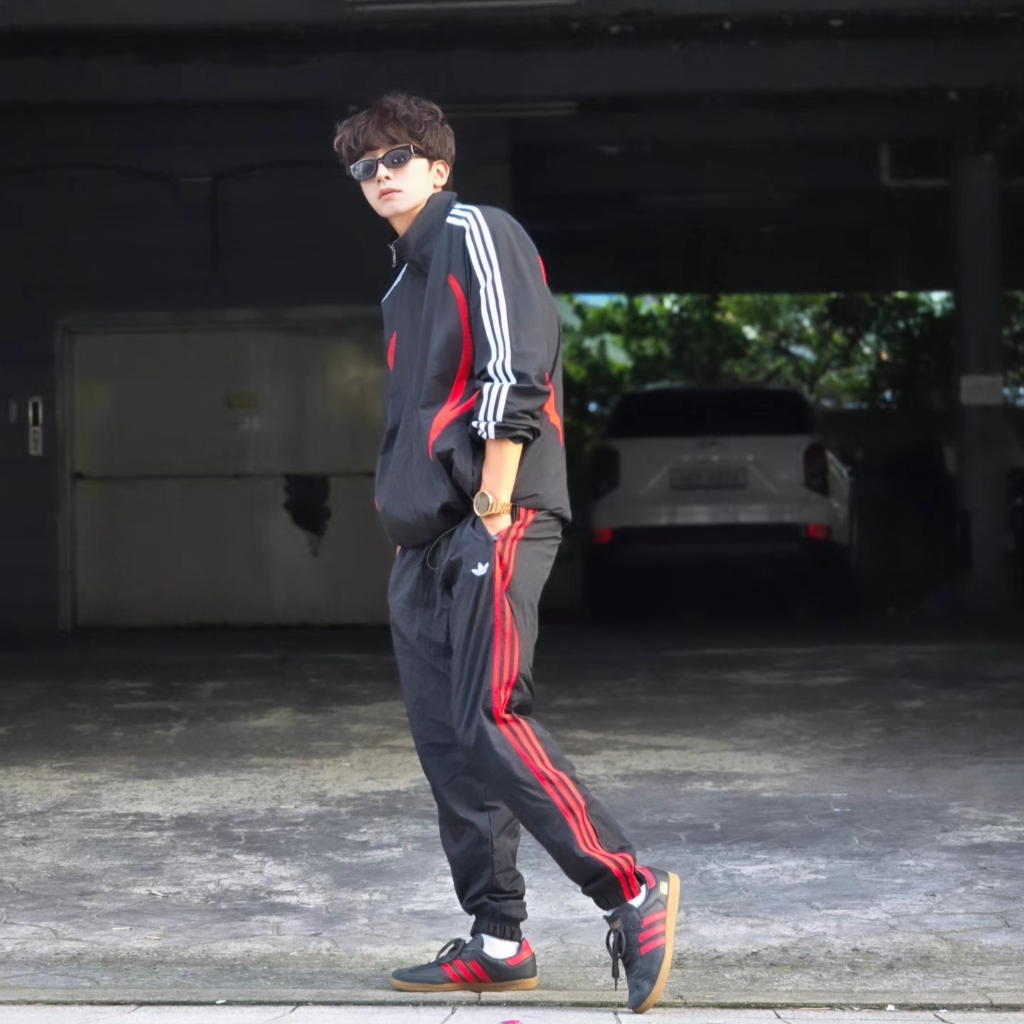 Adidas Archive Track Top Black - KR Sizing, Samsung Galaxy Watch6 44mm LTE Silver (Korean Ver.) 착용 스타일 - 7