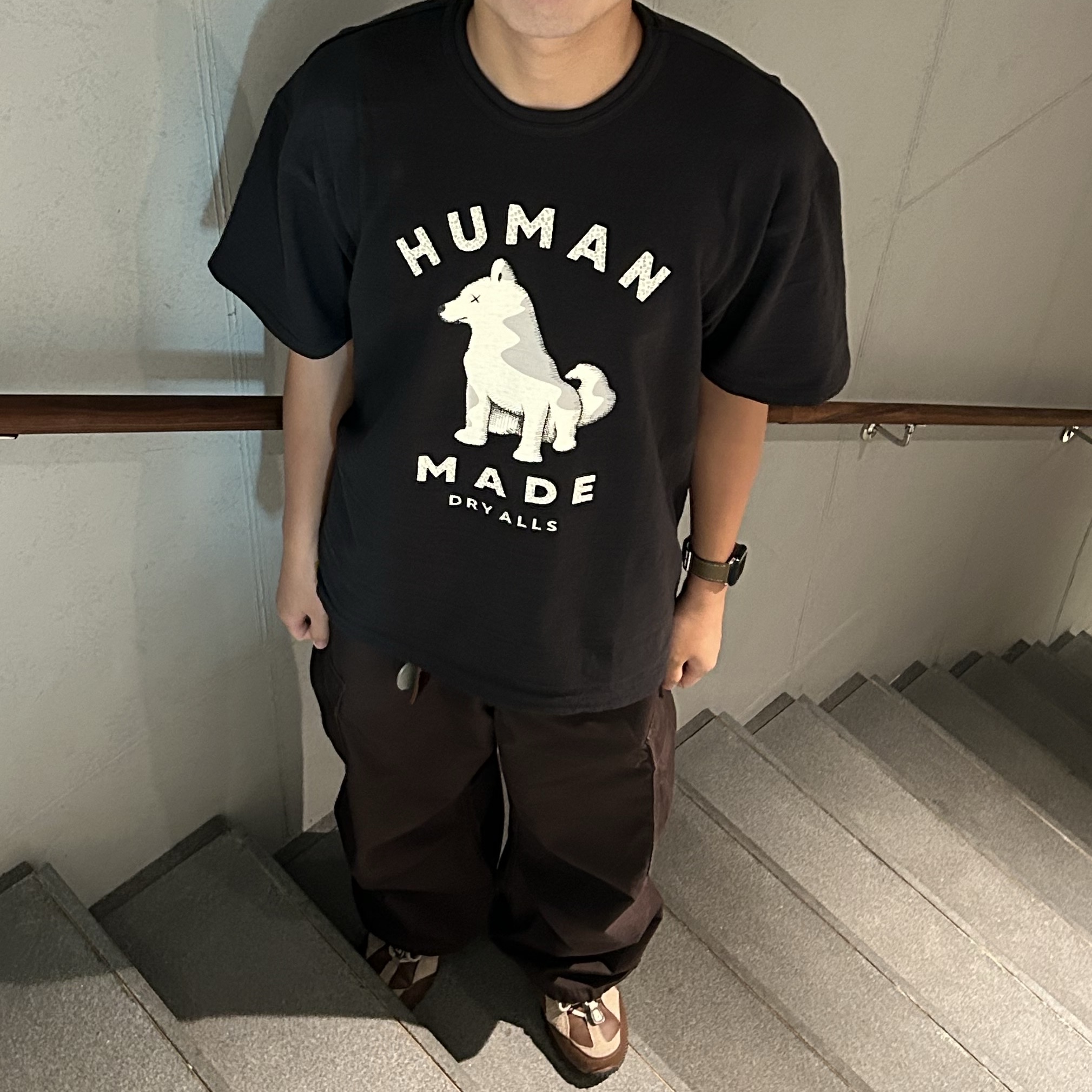 Human Made x Kaws Graphic T-Shirt Black - Seoul Store Exclusive 착용 스타일