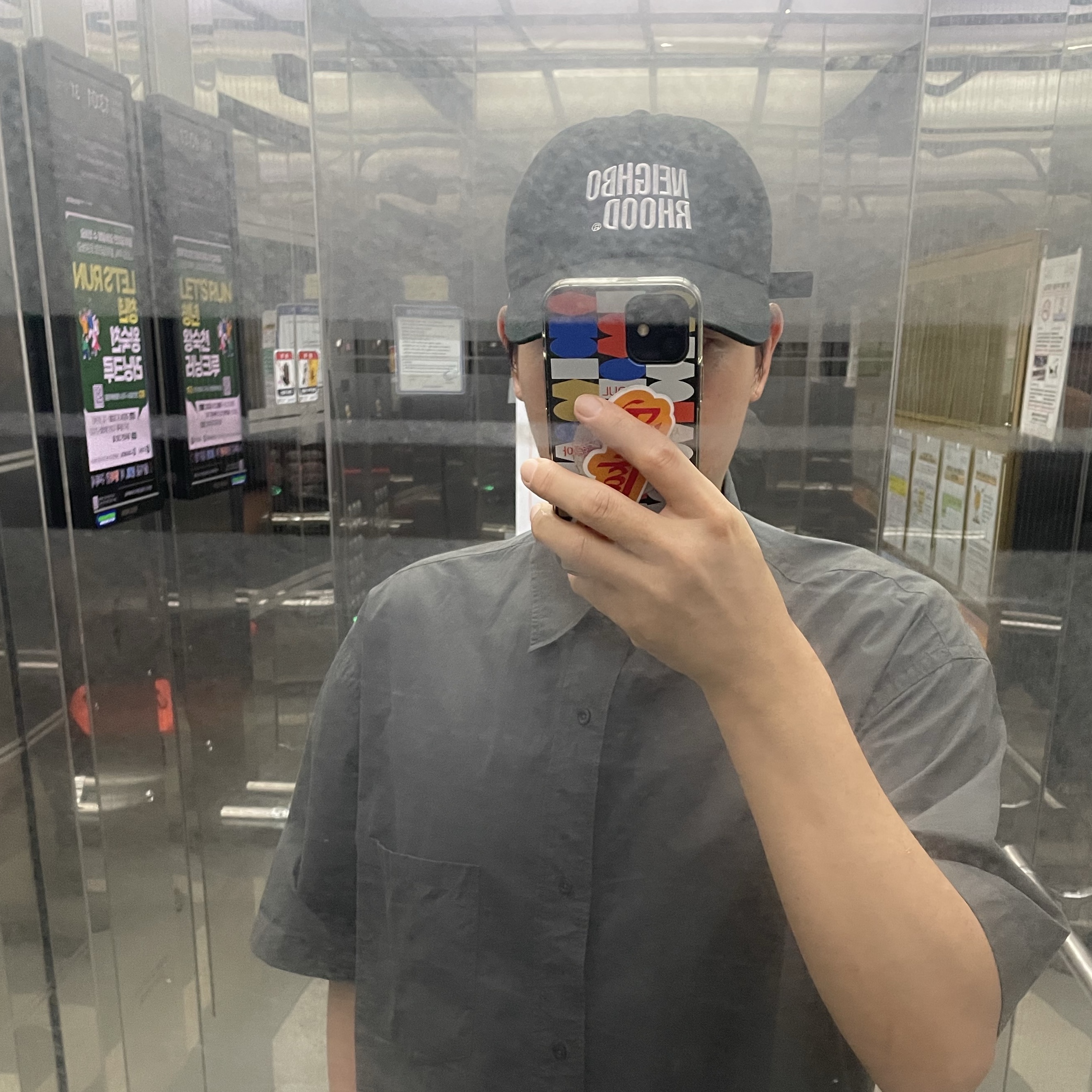 Neighborhood Dad Cap Black 착용 스타일