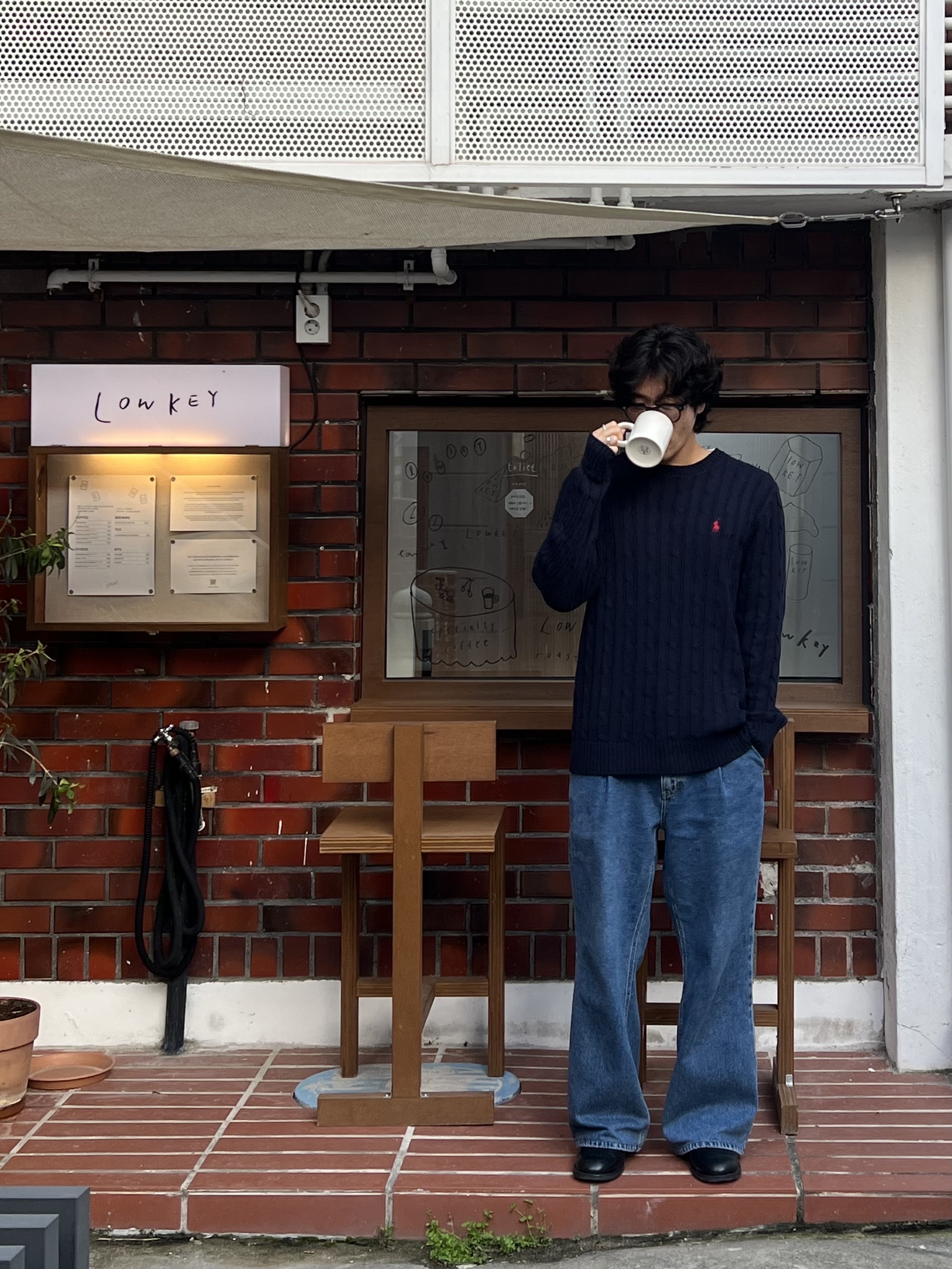 Gentle Monster Milan A 01 Black, [30%적립] Polo Ralph Lauren Cable Knit Cotton Sweater Hunter Navy 착용 스타일 - 4