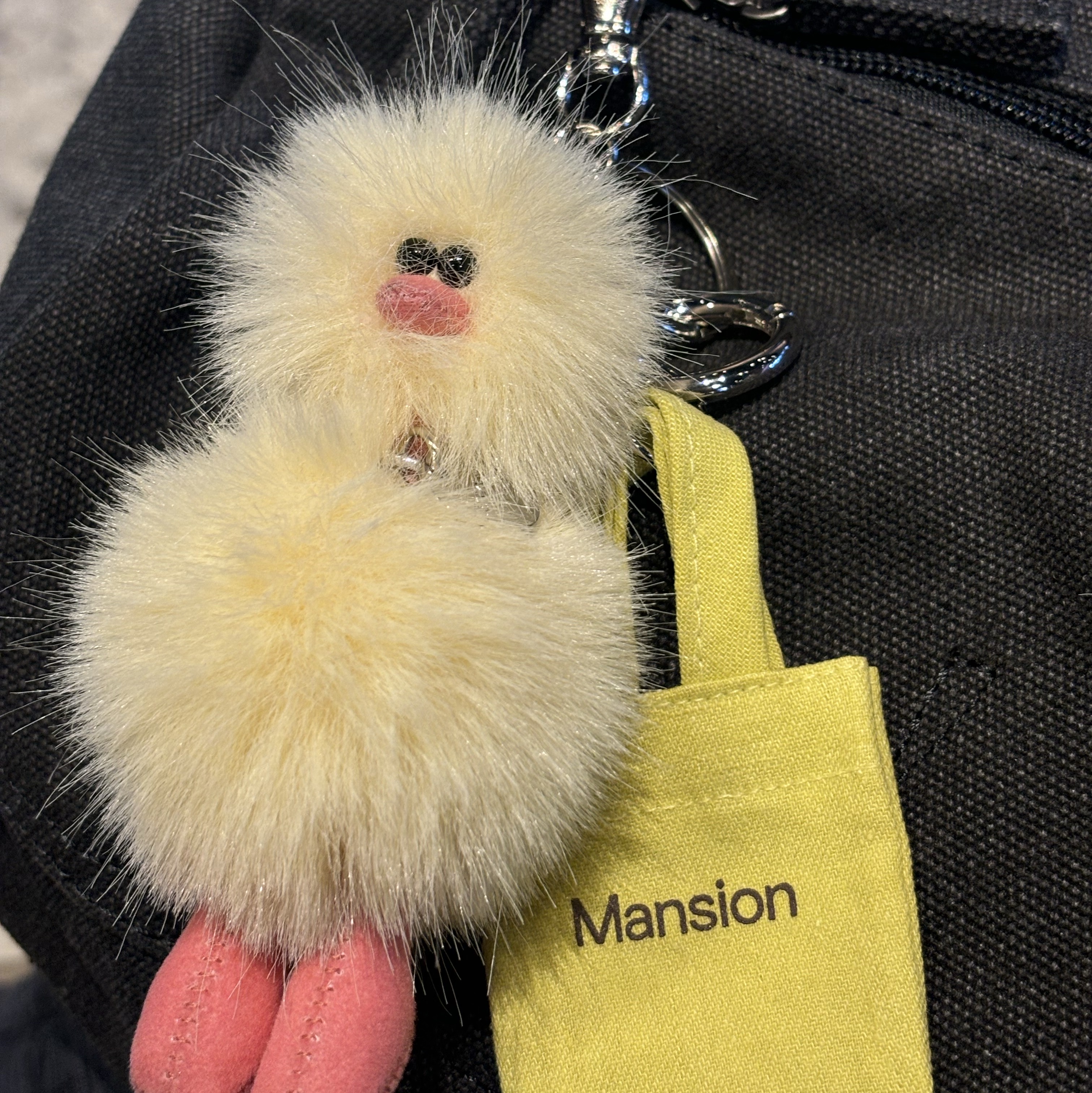 Cosymosy Mini Bird Bird Keyring Lemon 착용 스타일