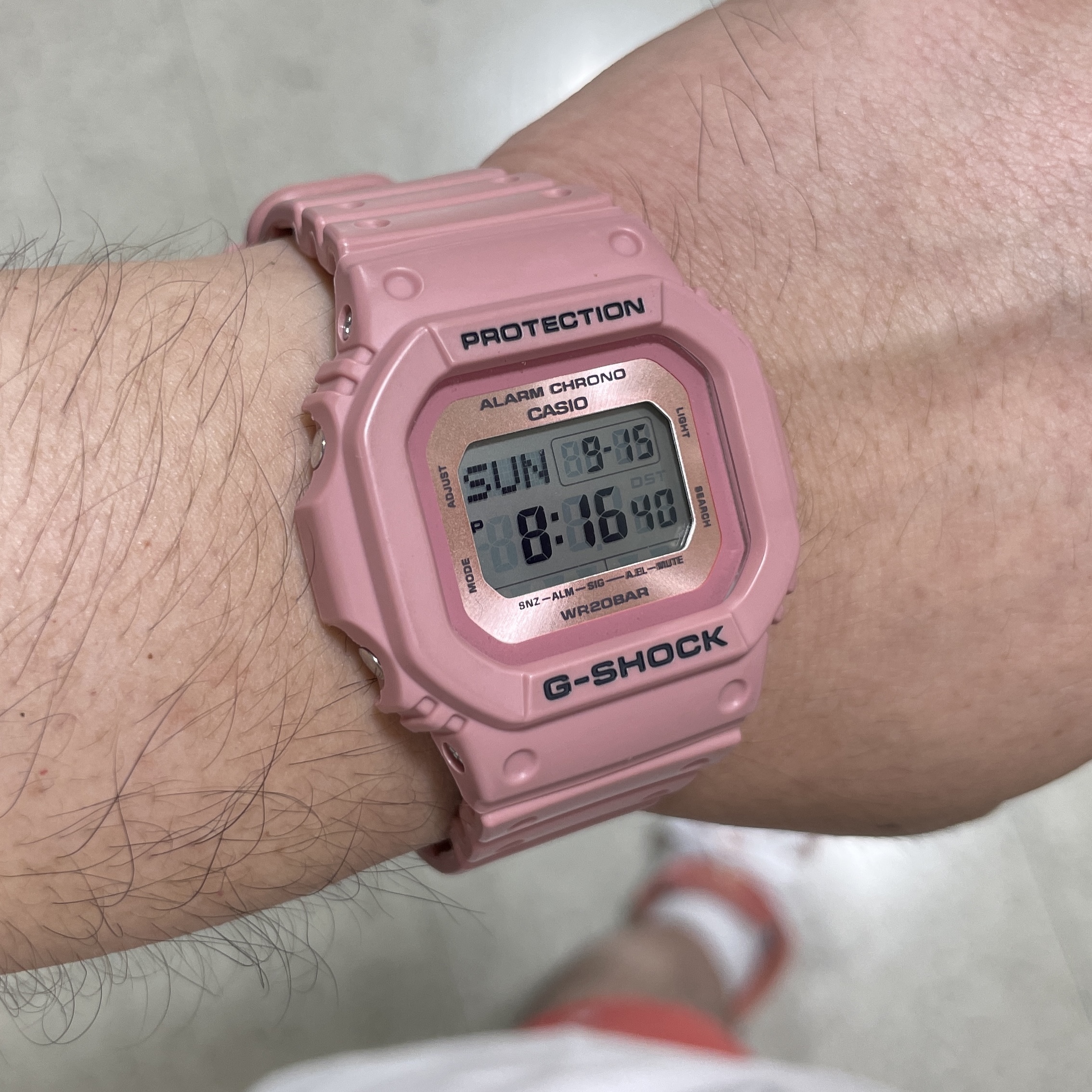 Casio G-Shock x Billionaire Boys Club Ice Cream DW-5600IC22-4CR Pink 착용 스타일