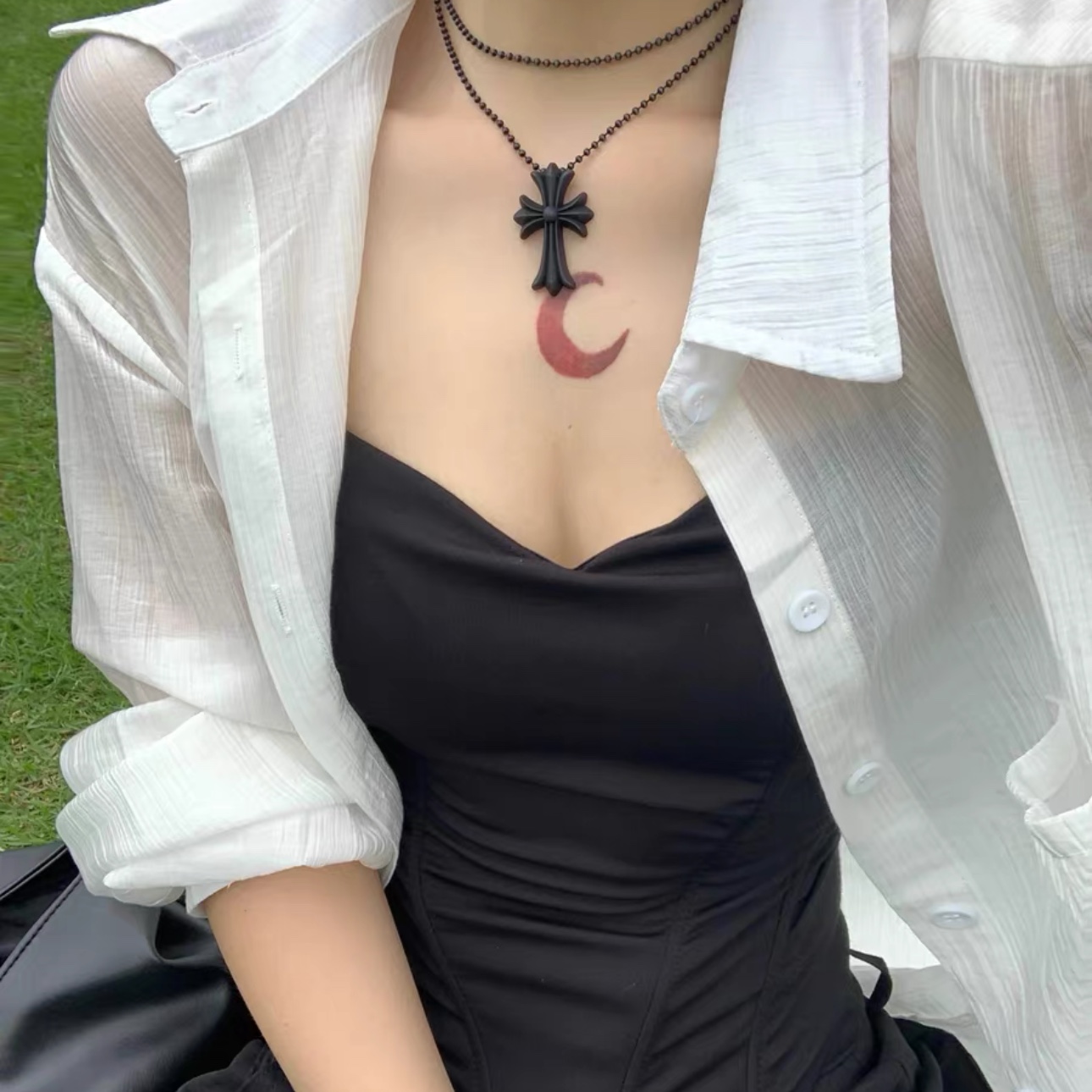 Chrome Hearts Silichrome CH Cross Pendant Black 2022/2023/2025 착용 스타일