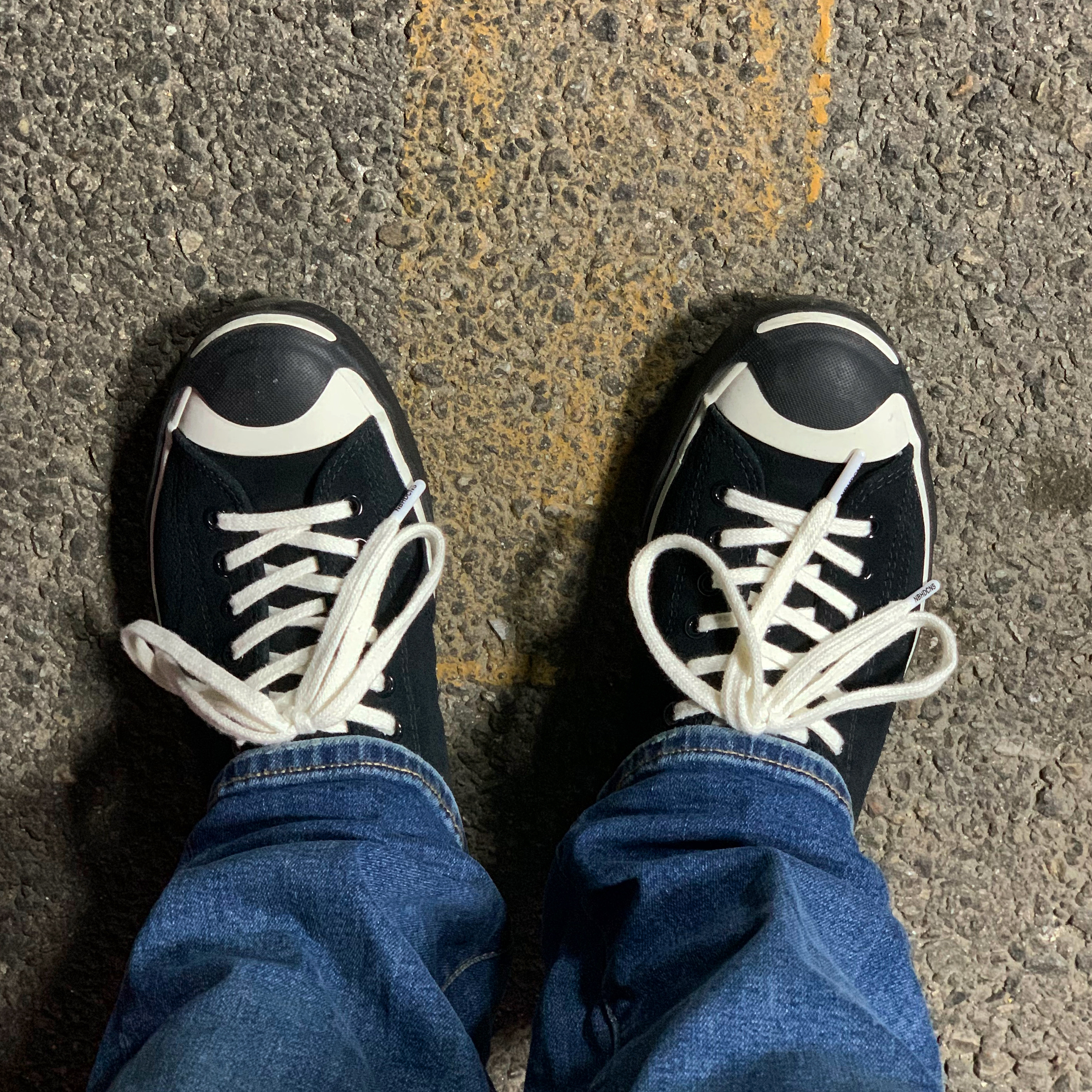 Converse x Neighborhood Jack Purcell Ox Motorcycle 착용 스타일