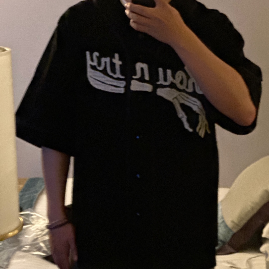 Kapital Baseball Bone Shirt Black 착용 스타일 - 1