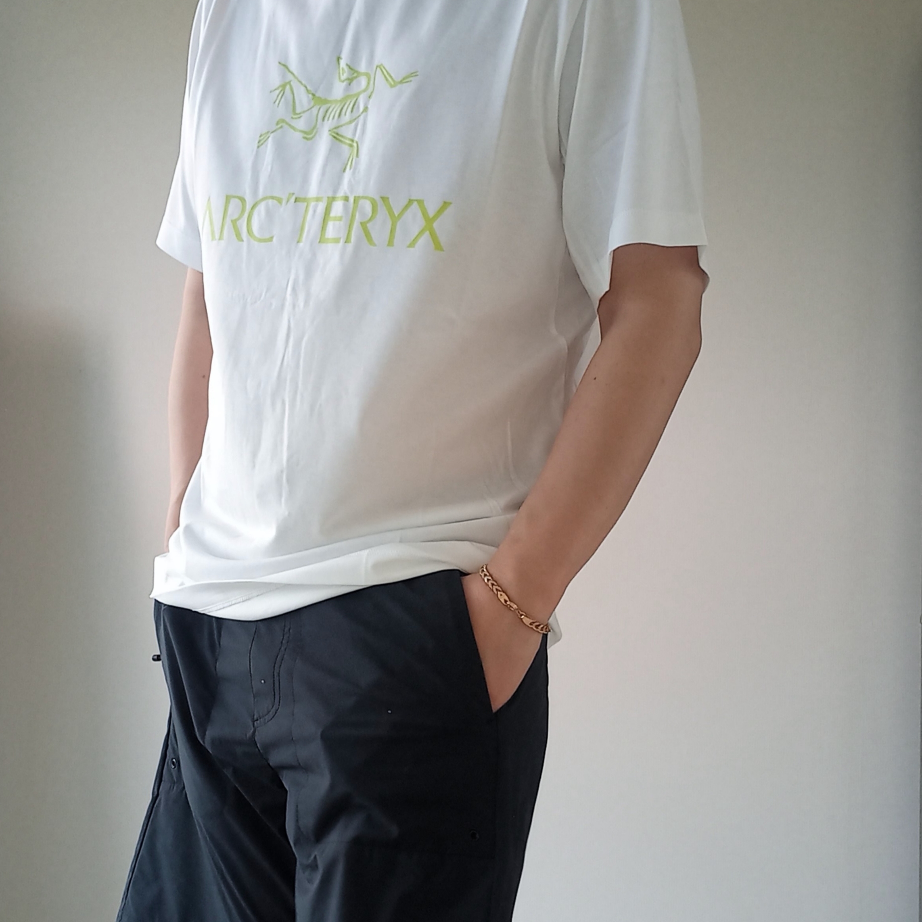 Arc'teryx Arc'word Logo SS T-Shirt White Light 착용 스타일 - 5