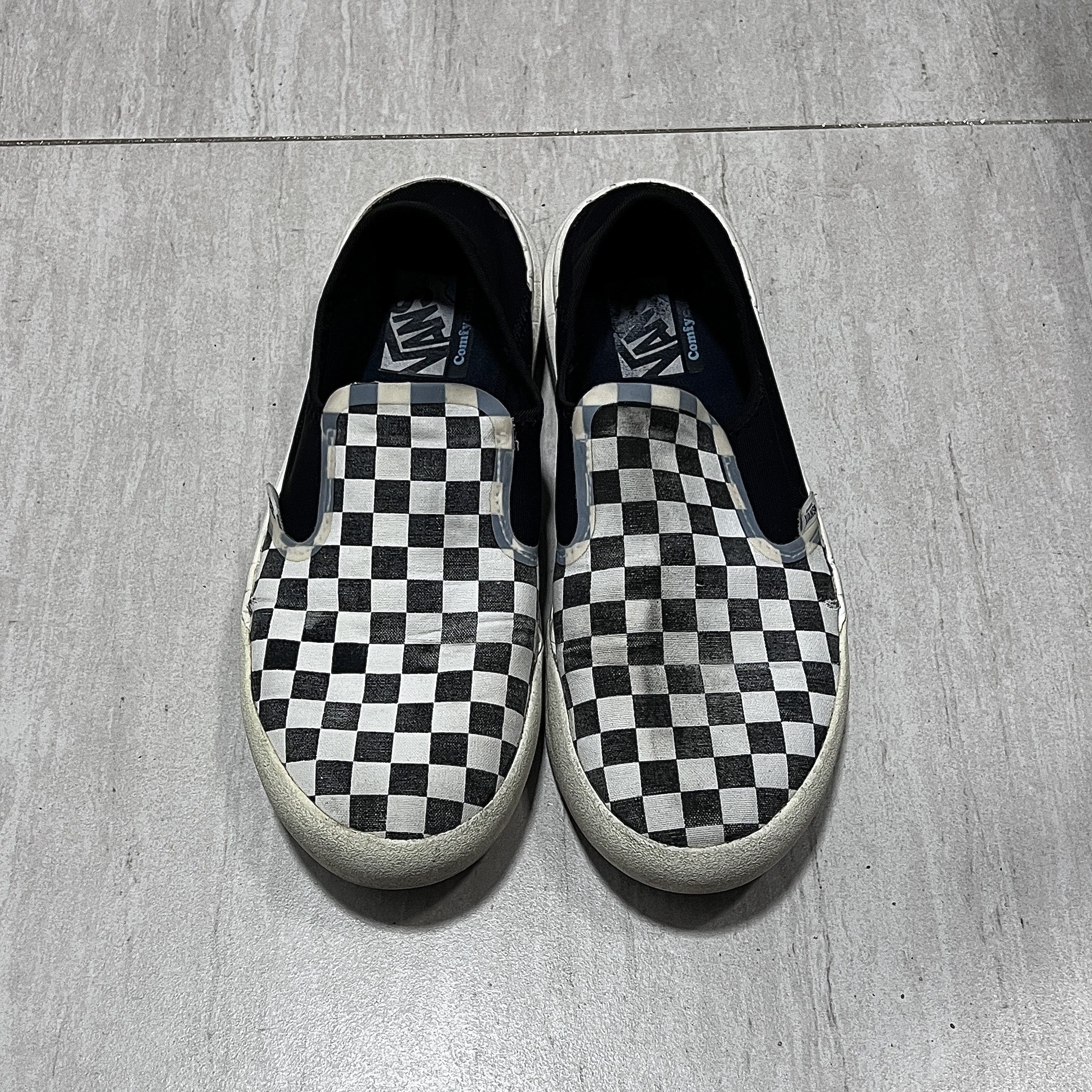 Vans Checkerboard Comfycush One Black 착용 스타일
