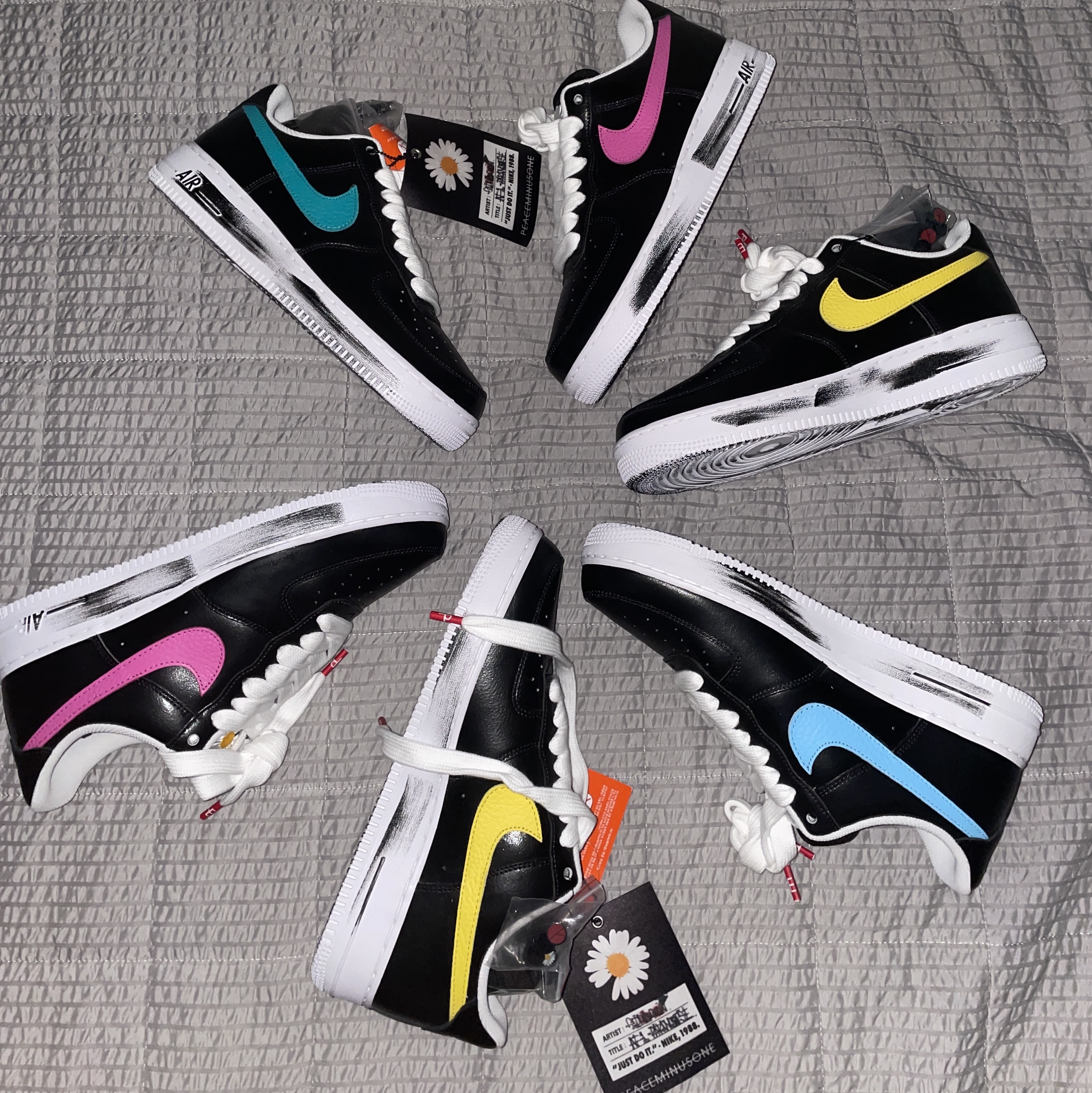Nike x Peaceminusone Air Force 1 Low Para-Noise 3.0 Black and Multicolor 착용 스타일