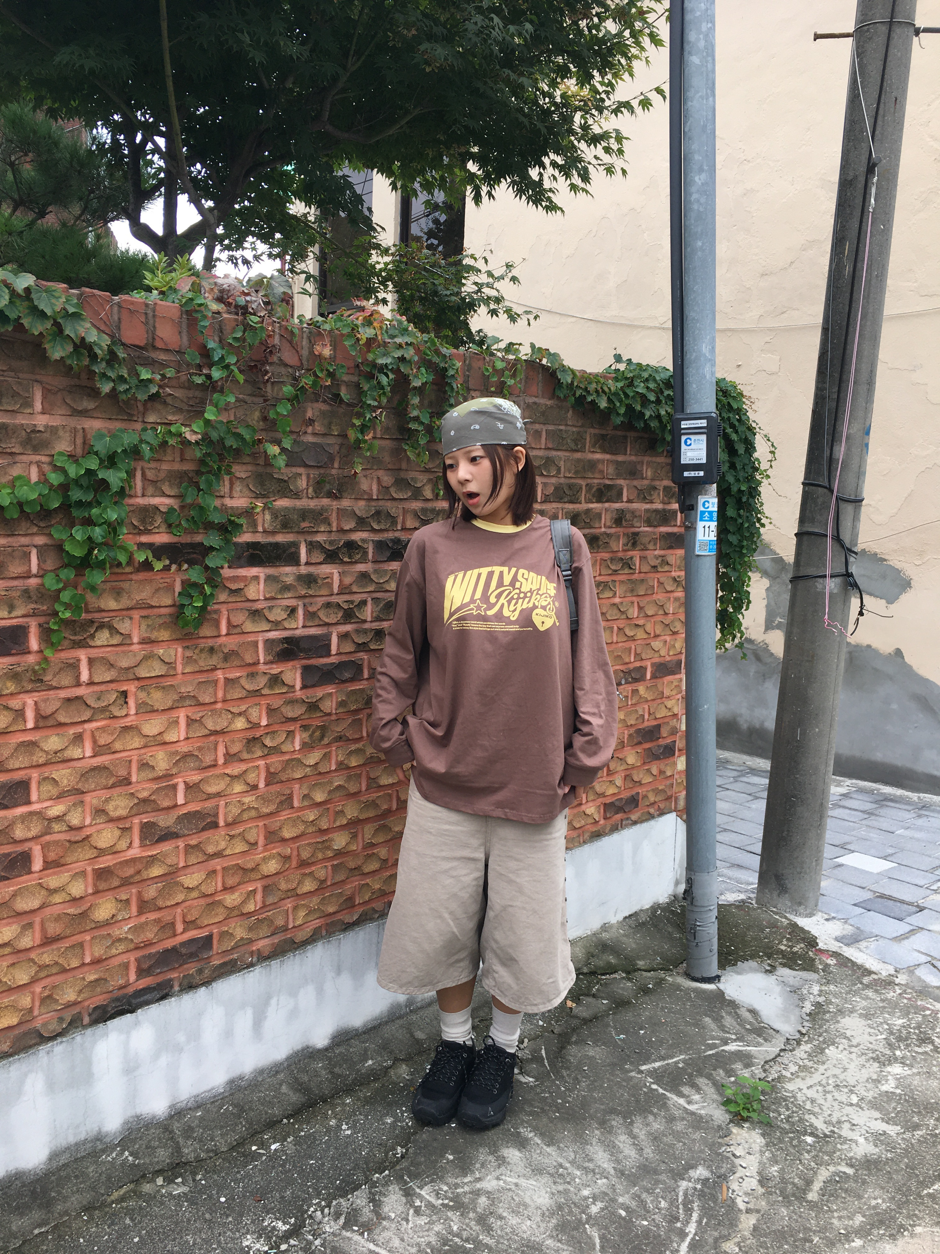 Roa Hiking Neal Black, Kapital Fastcolor Selvedge Bandana Garden Patchwork Khaki 착용 스타일