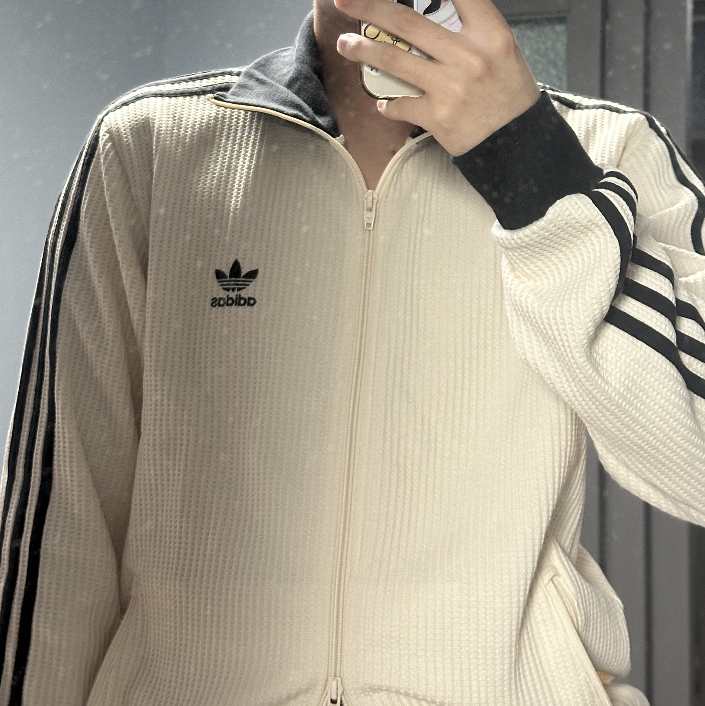 Adidas Waffle Beckenbauer Track Top Wonder White - KR Sizing 착용 스타일