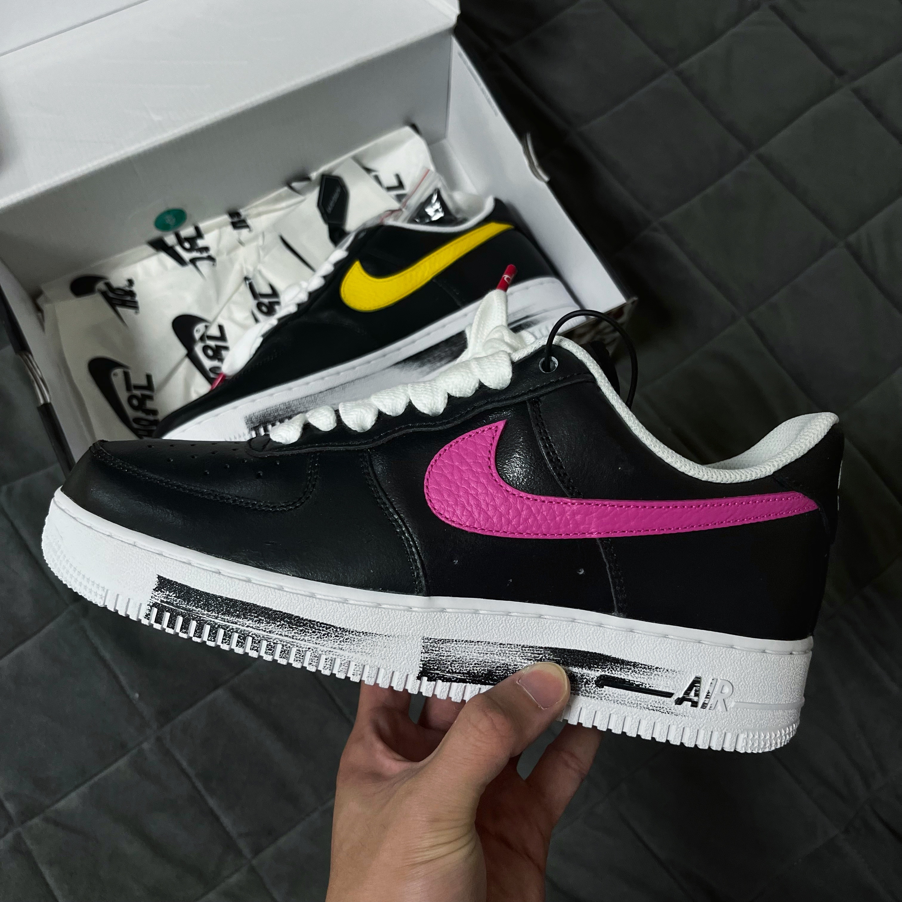 Nike x Peaceminusone Air Force 1 Low Para-Noise 3.0 Black and Multicolor 착용 스타일 - 1