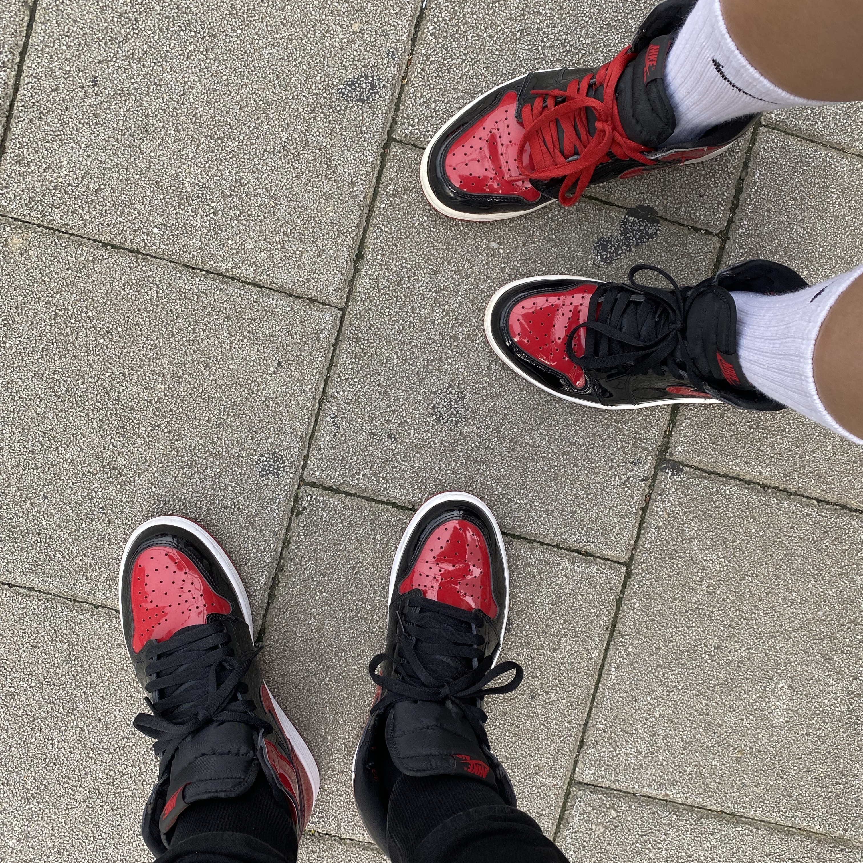 Jordan 1 Retro High OG Patent Bred 착용 스타일