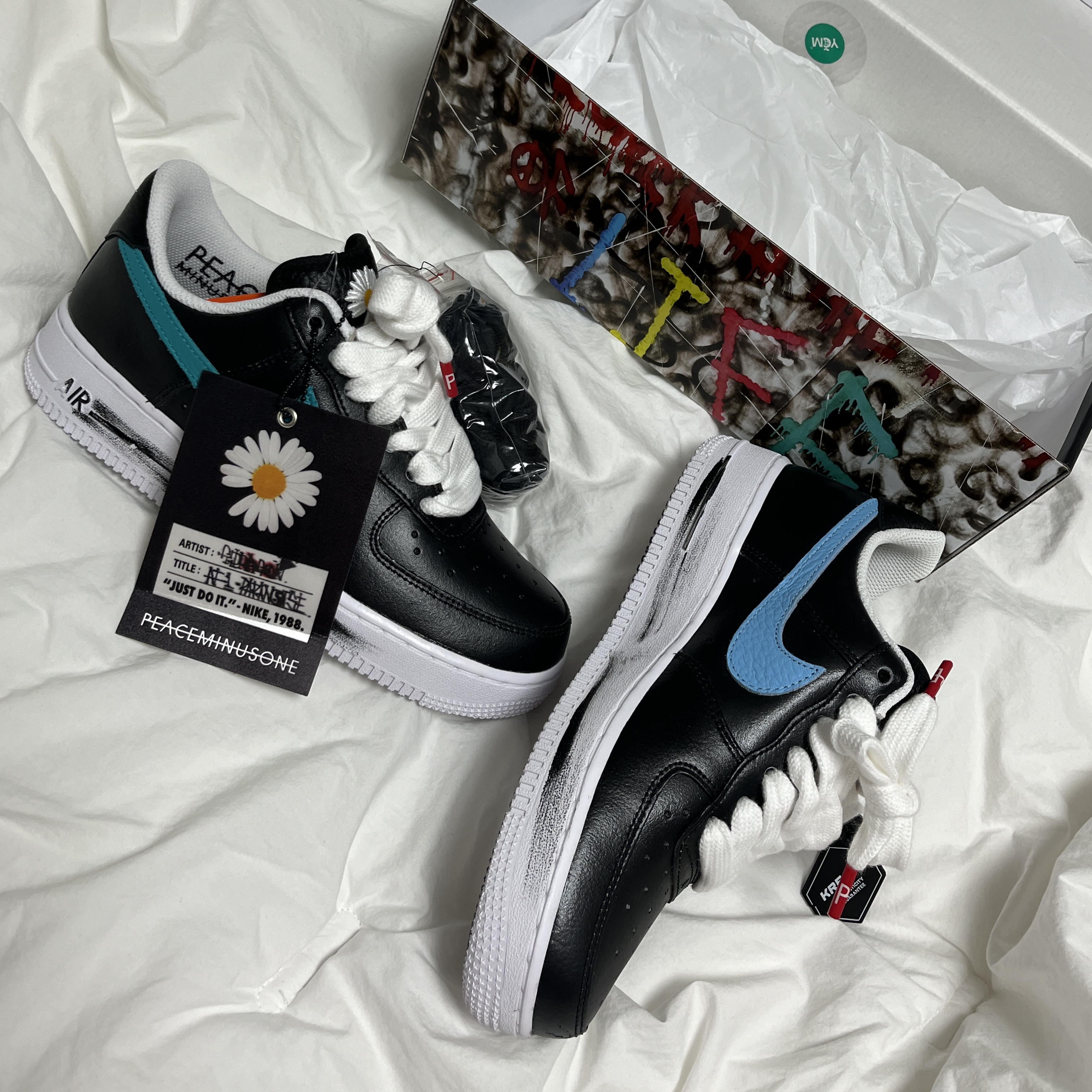 Nike x Peaceminusone Air Force 1 Low Para-Noise 3.0 Black and Multicolor 착용 스타일 - 1