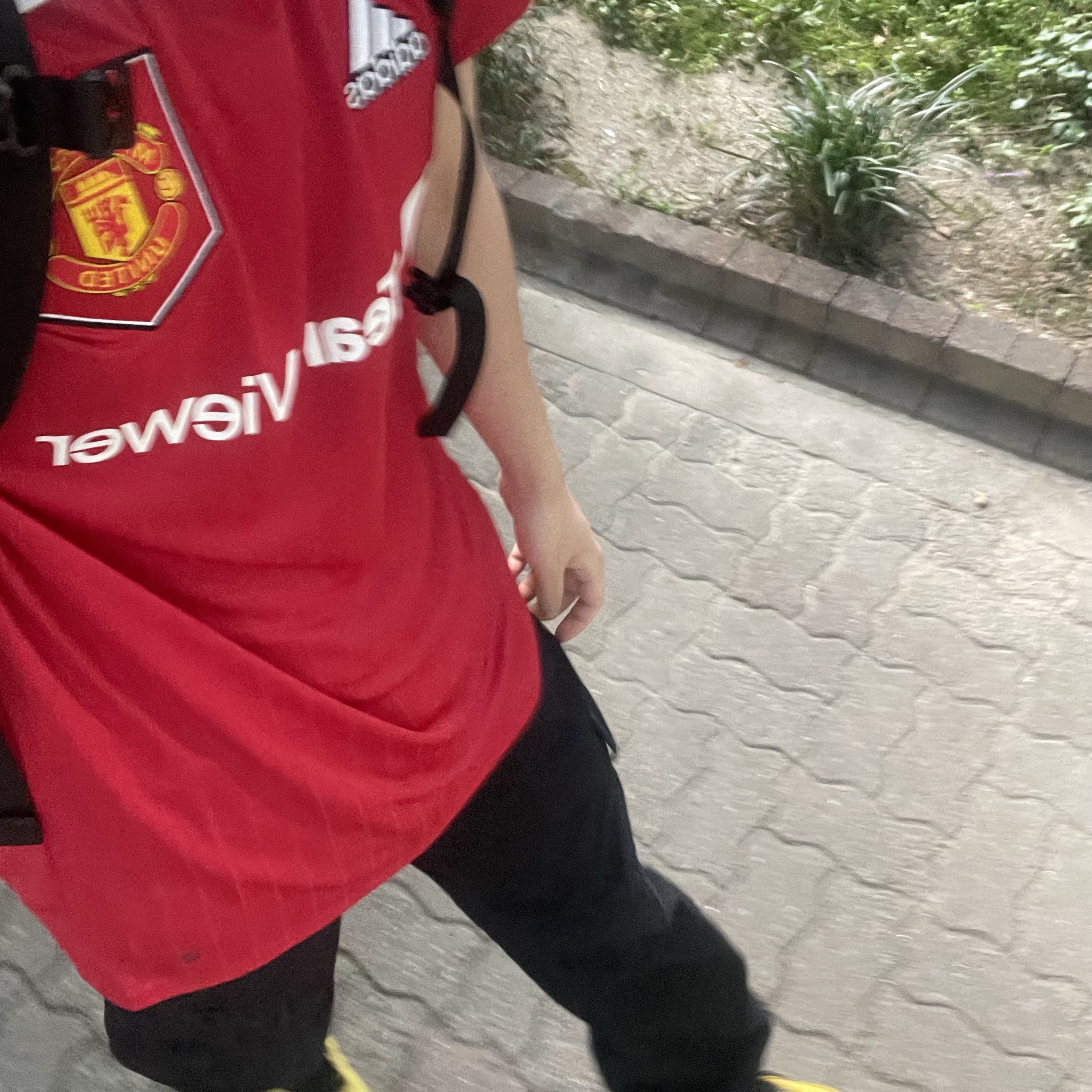 Adidas Manchester United 2022/23 Home Jersey Real Red - US Sizing (Non Marking Ver.) 착용 스타일
