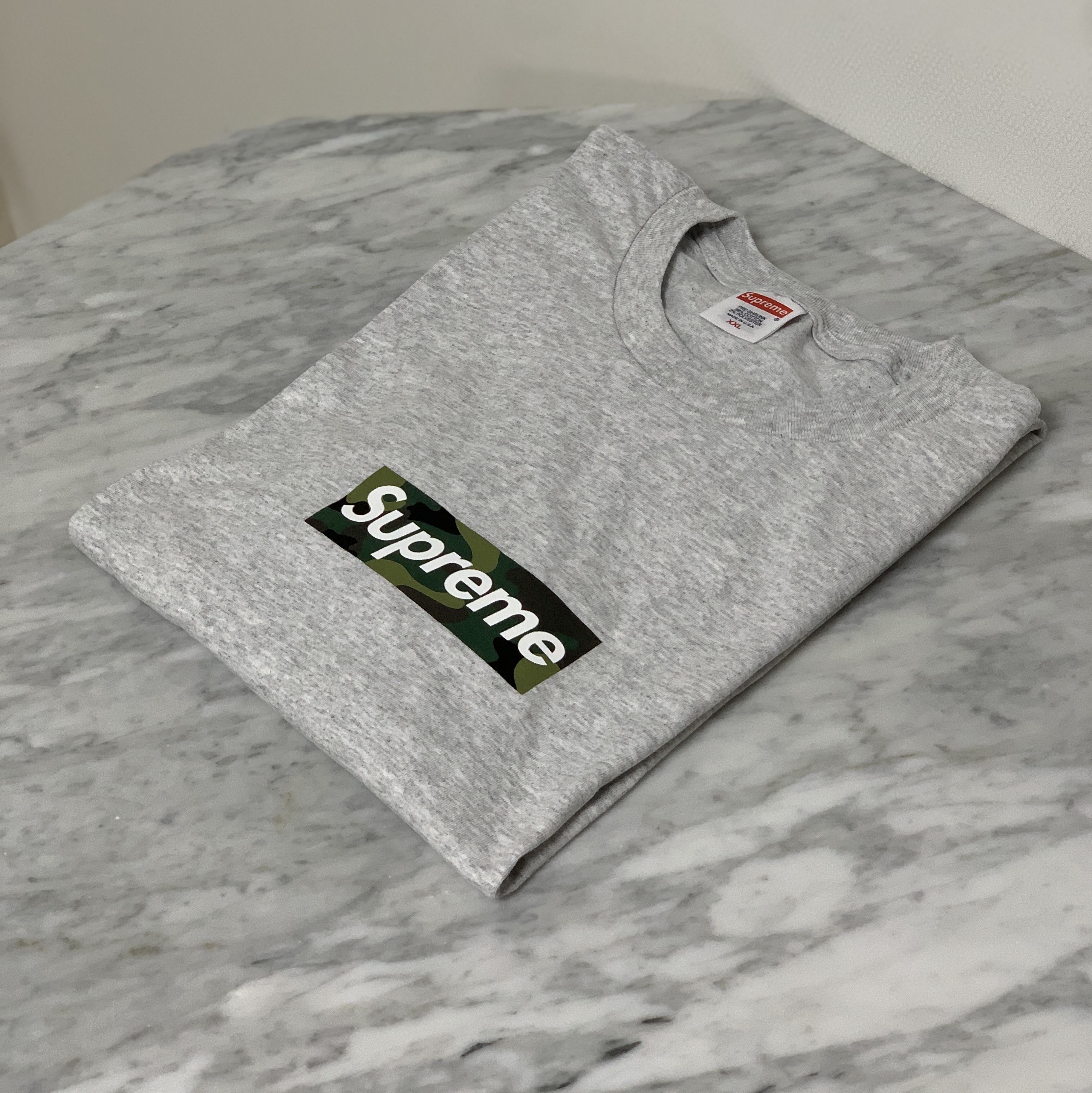 Supreme Box Logo T-Shirt Ash Grey - 23FW 착용 스타일