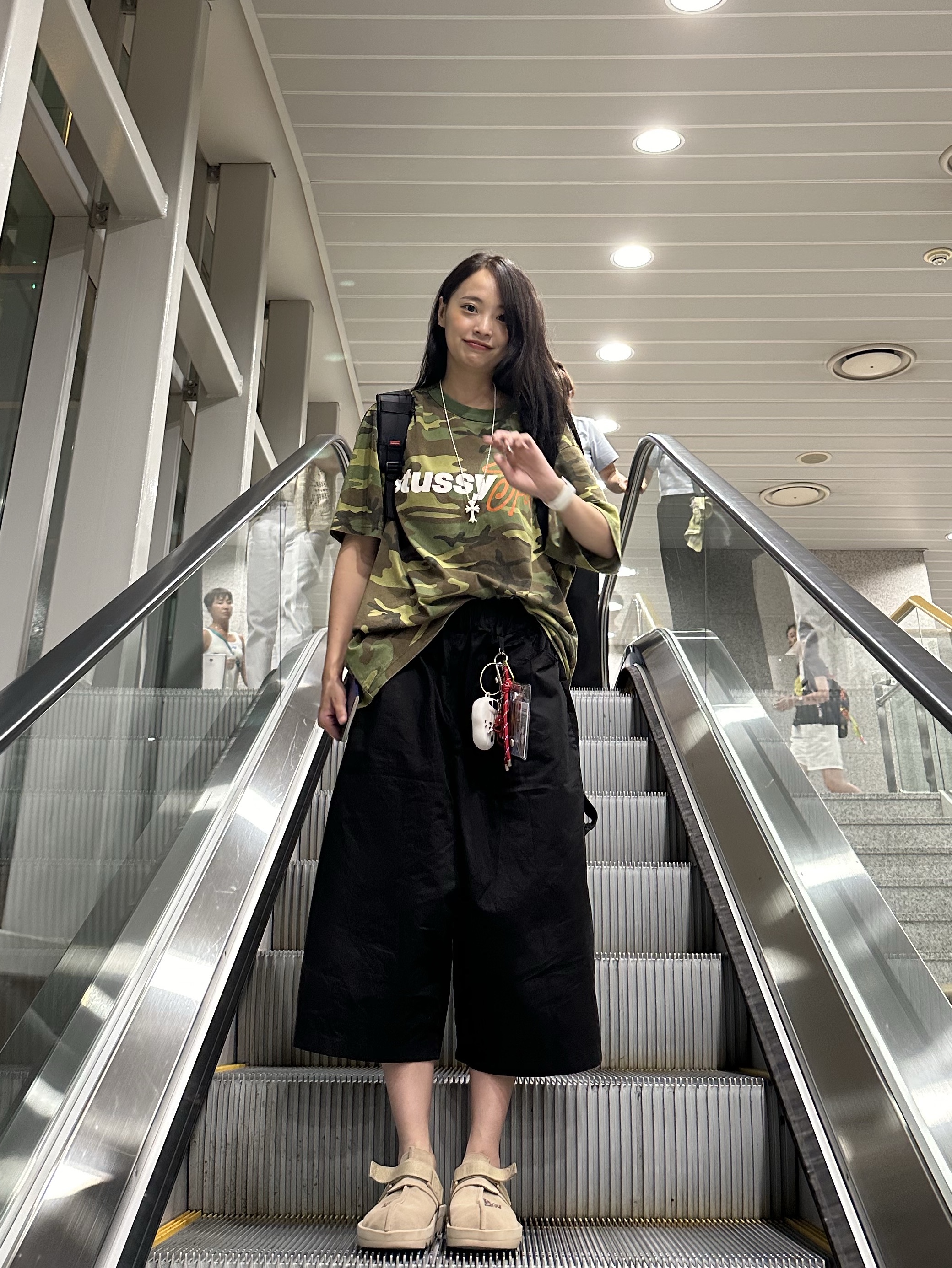 Stussy Sport Script T-Shirt Camo, Reebok x Needles Beatnik Beige 착용 스타일 - 3