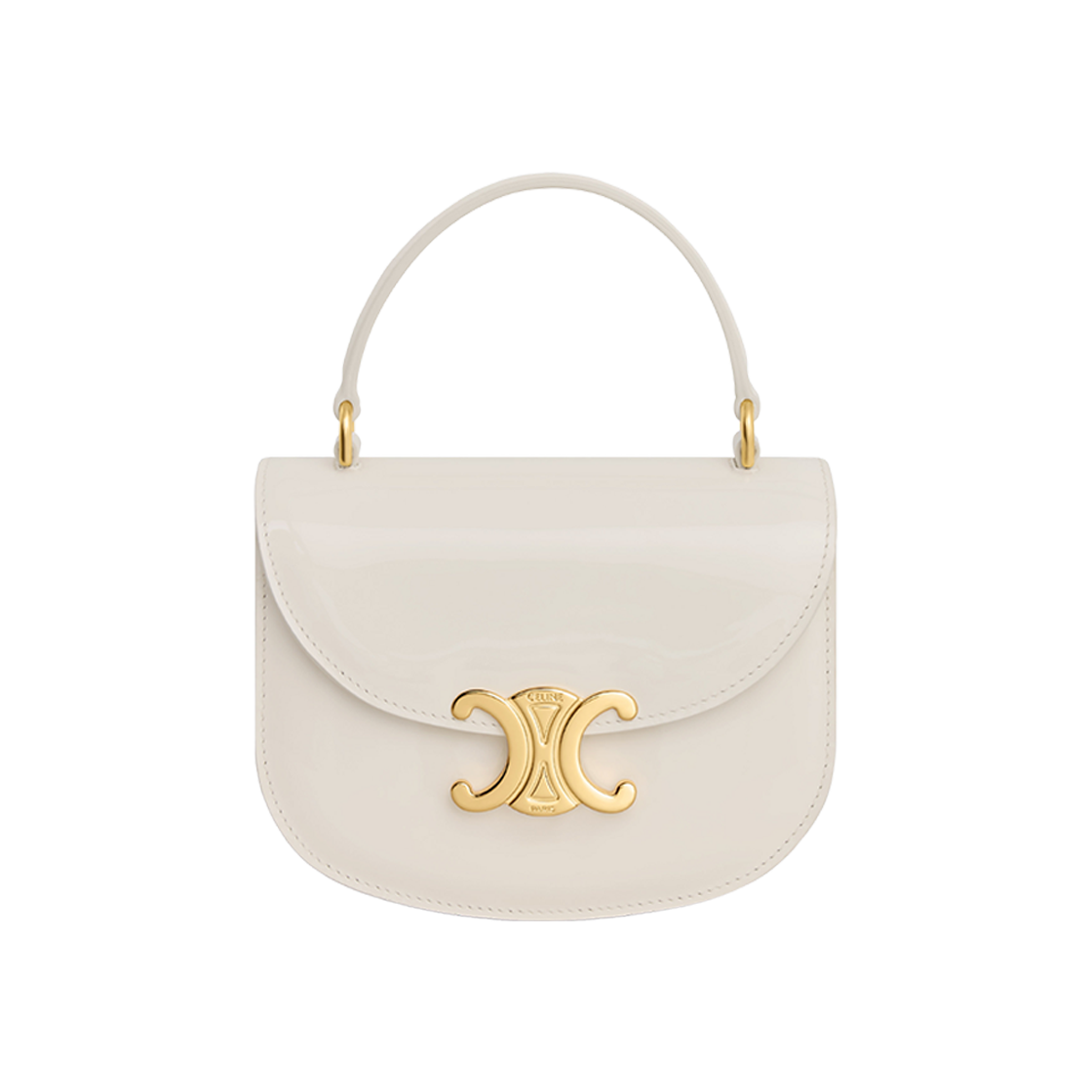 Celine Mini Besace Clea In Patent Calfskin White Cotton 상세 이미지 1