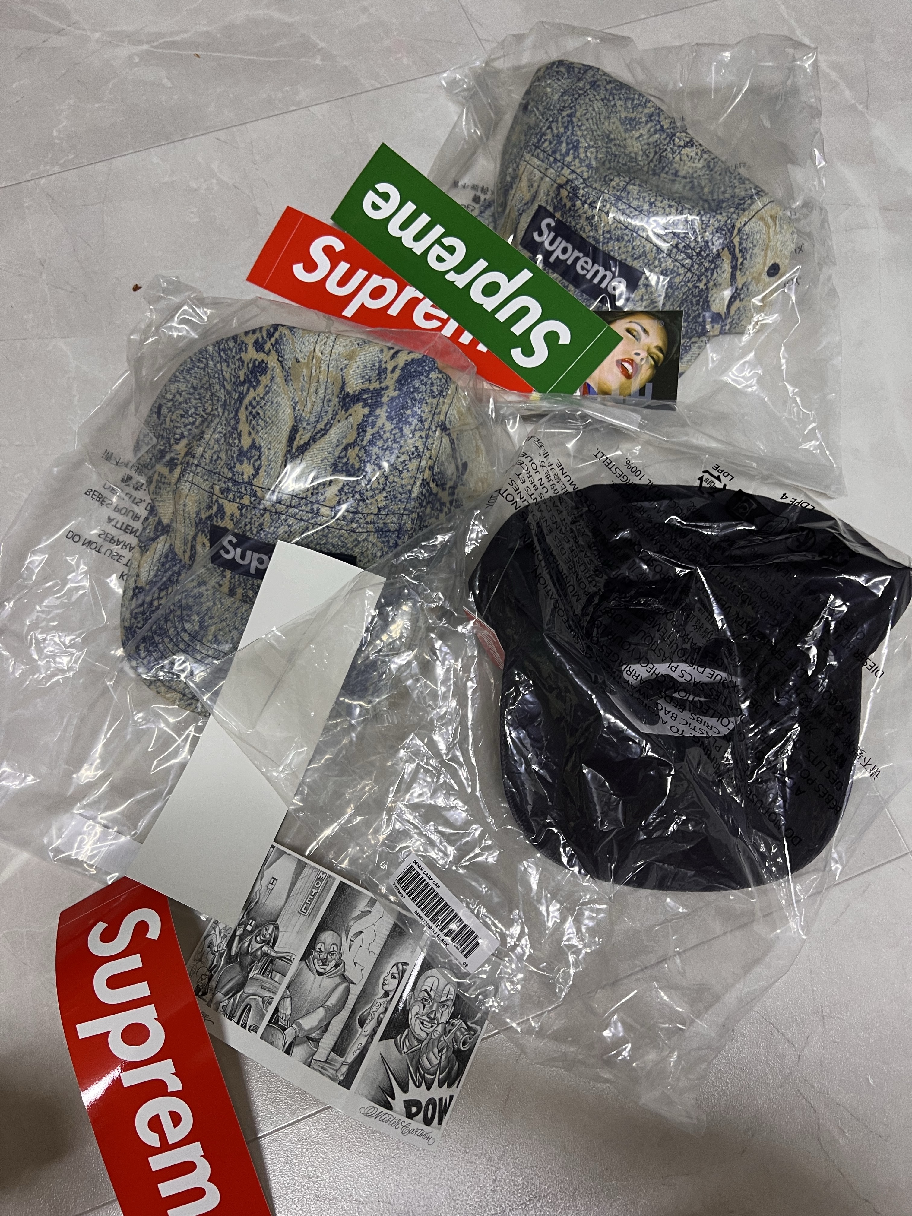 Supreme Denim Camp Cap Black - 24SS, Supreme Denim Camp Cap Snake - 24FW 착용 스타일 - 2