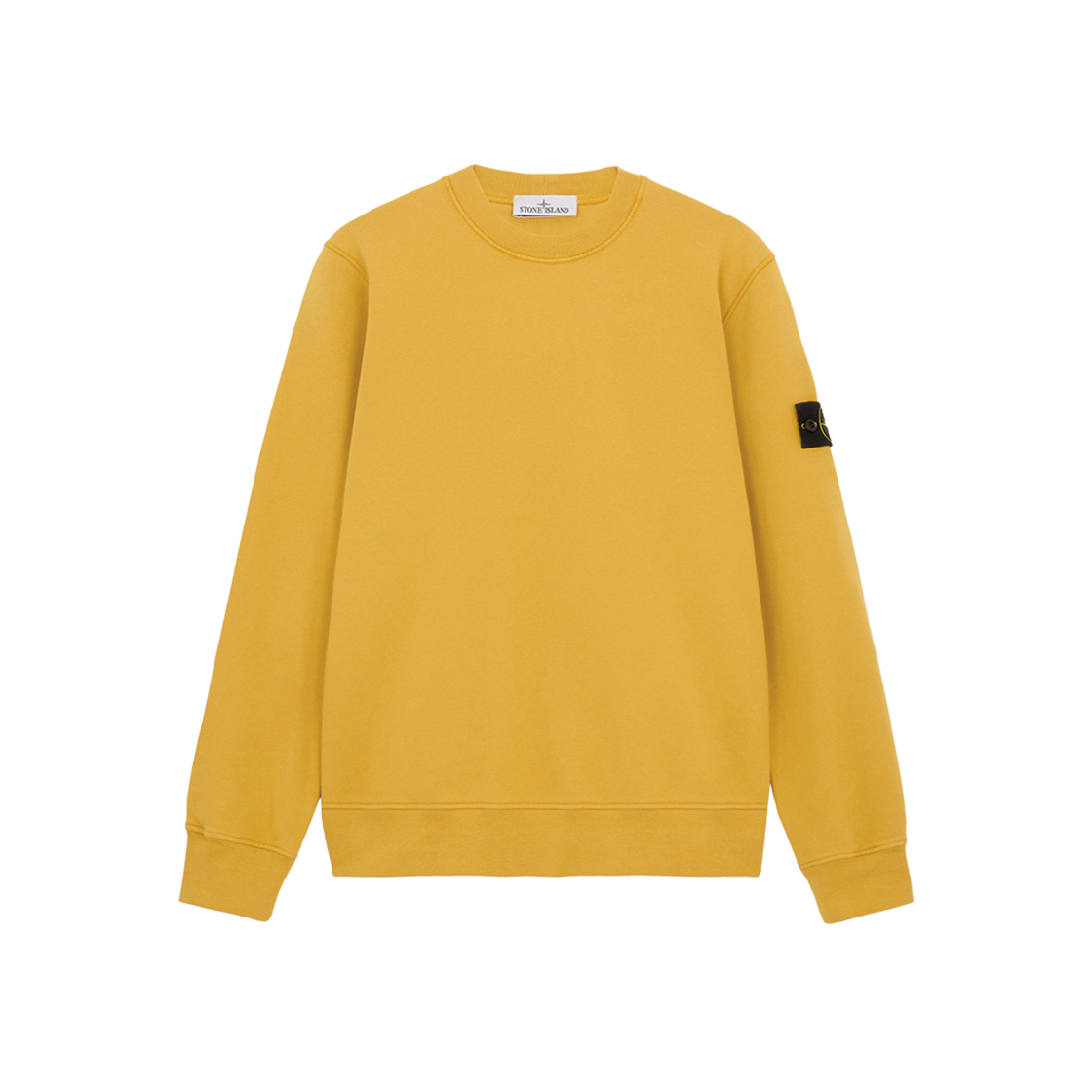 Stone Island 63051 Cotton Fleece Crewneck Sweatshirt with Ribbing Mustard - 24FW 상세 이미지 1