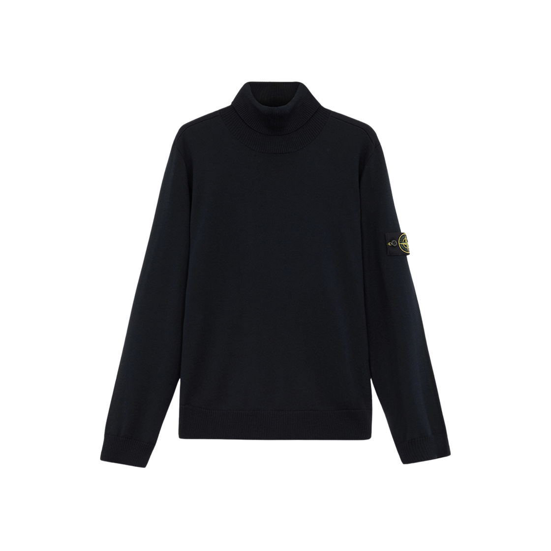 Stone Island 525C4 Light Pure RWS Wool Turtleneck Sweater with Ribbed Details Navy Blue - 24FW 상세 이미지 1