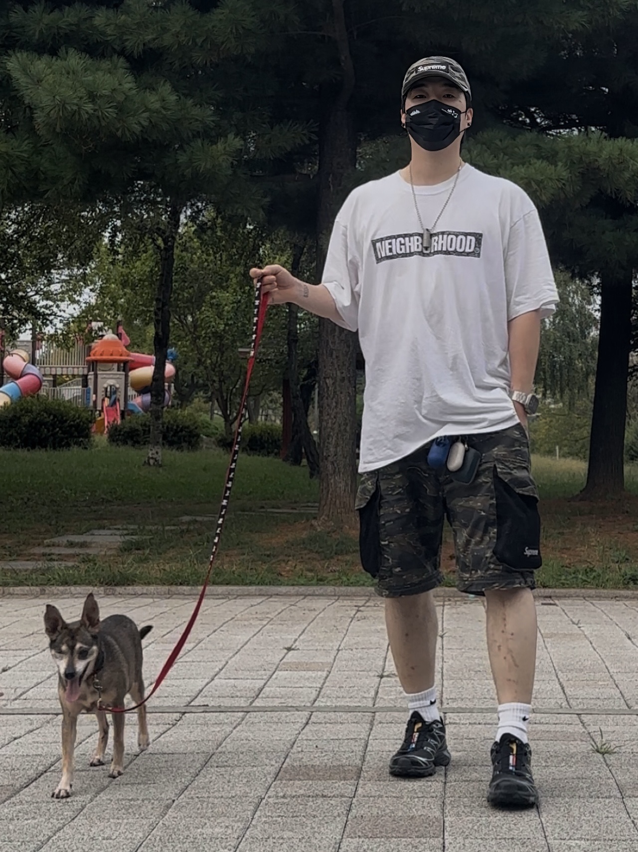 Salomon XT-6 GTX Black Silver, Supreme Military Camp Cap Olive Tiger Camo - 24SS 착용 스타일 - 1