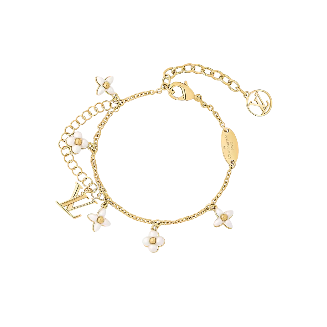 (W) Louis Vuitton LV Floragram Bracelet Gold 상세 이미지 1