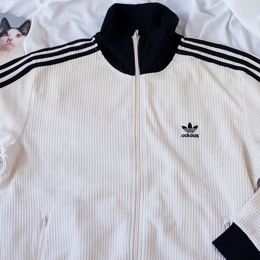 Adidas Waffle Beckenbauer Track Top Wonder White - KR Sizing 착용 스타일 - 2