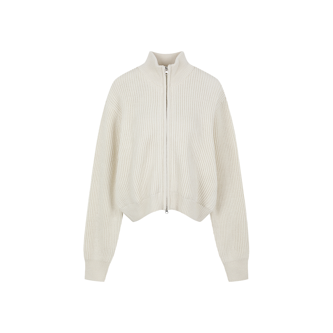 KW4DKNCAM04IV Amomento Women Full Needle Crop Blouson Ecru - 24FW