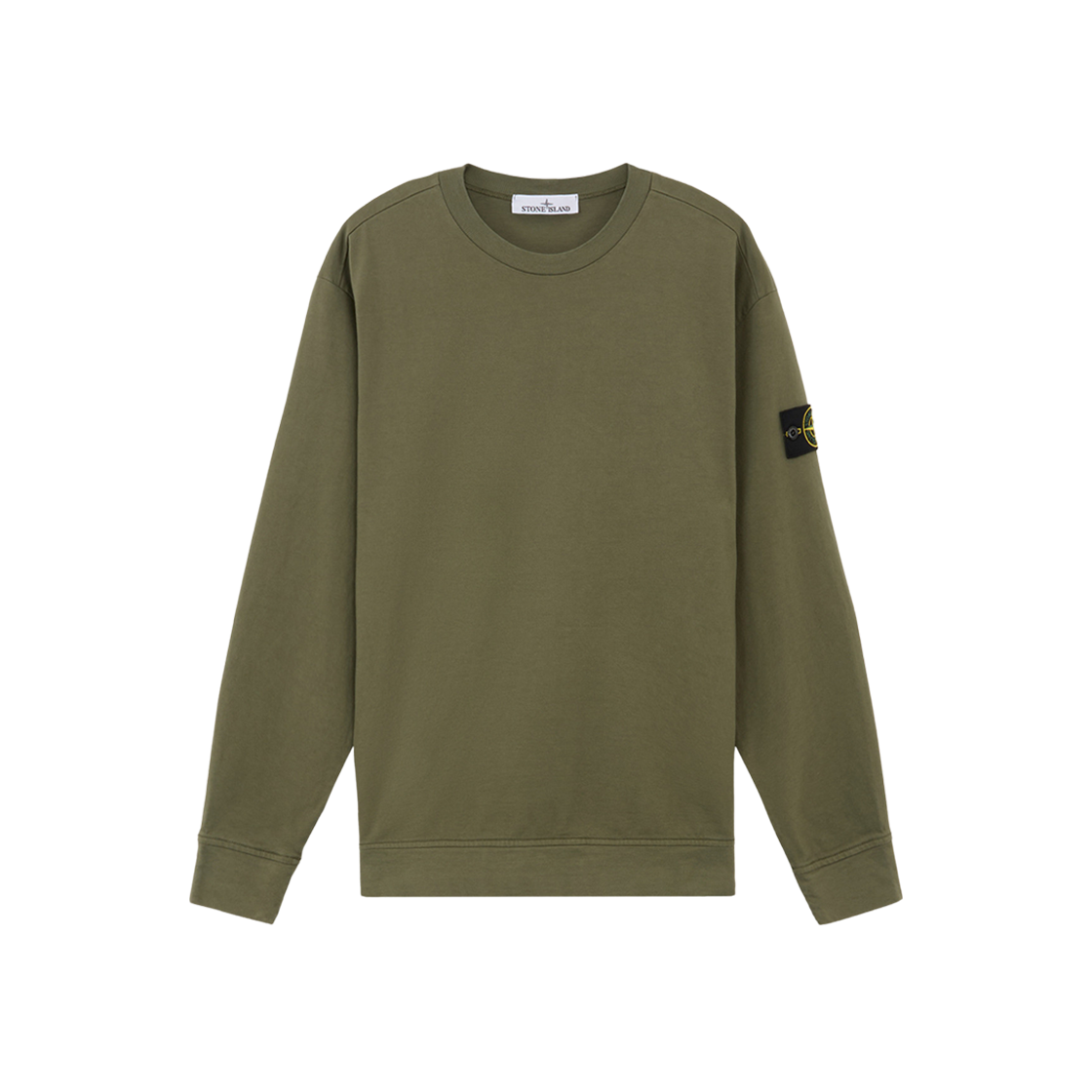 Stone Island 63750 Heavy Cotton Jersey Crewneck Sweatshirt with Ribbing Musk Green - 24FW 상세 이미지 1